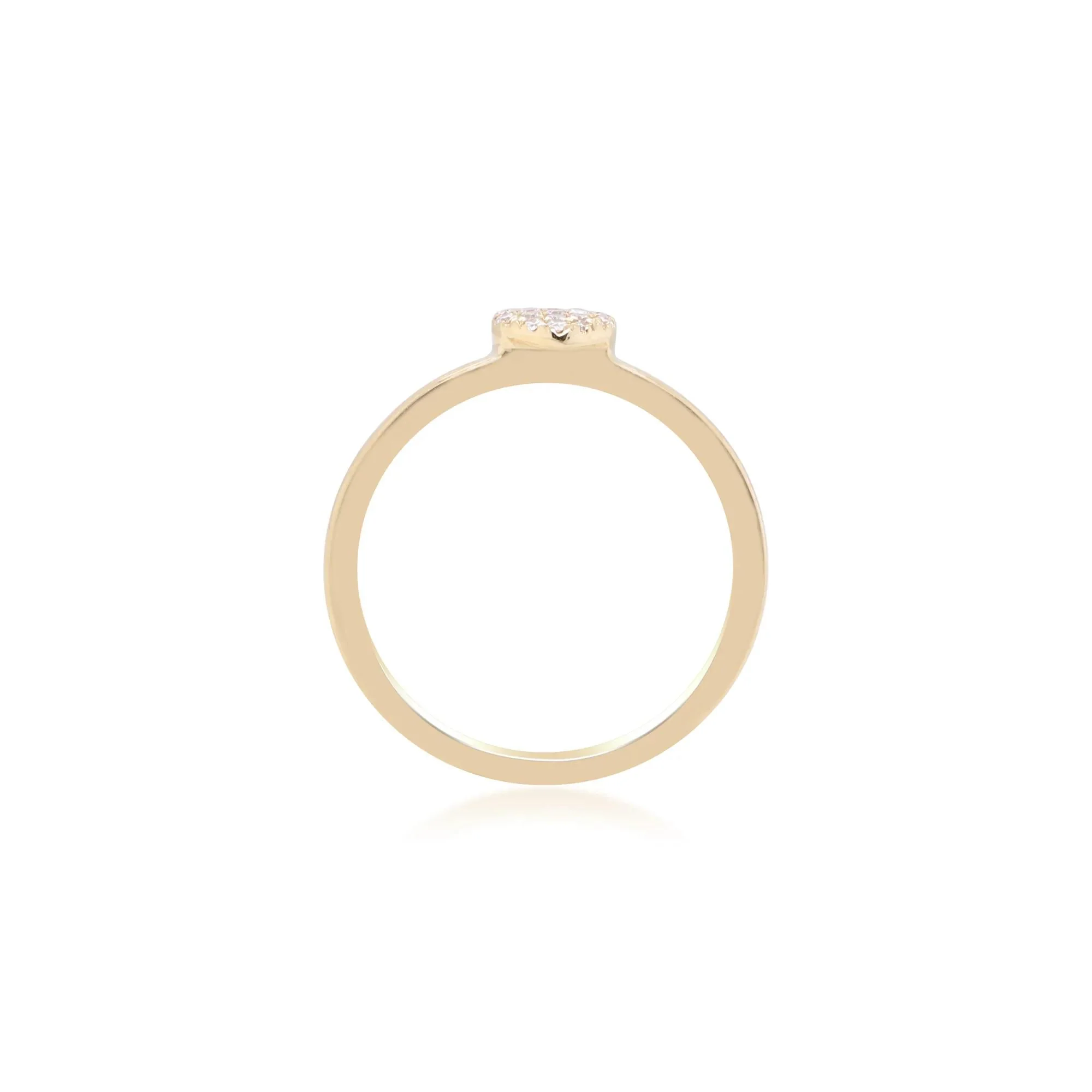 Diamond Accent Heart Ring 10K Yellow Gold Round Brilliant Cut Size 7 2mm - Image 2