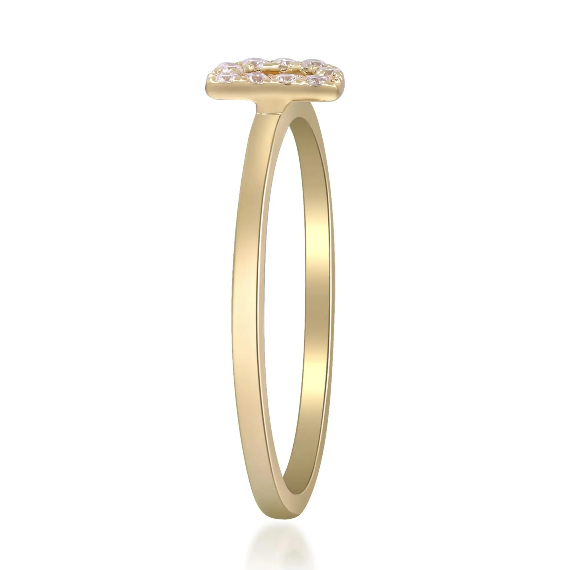 Diamond Accent "d" Initial Ring 10K Yellow Gold Round Brilliant Cut Size 5 2mm - Image 3