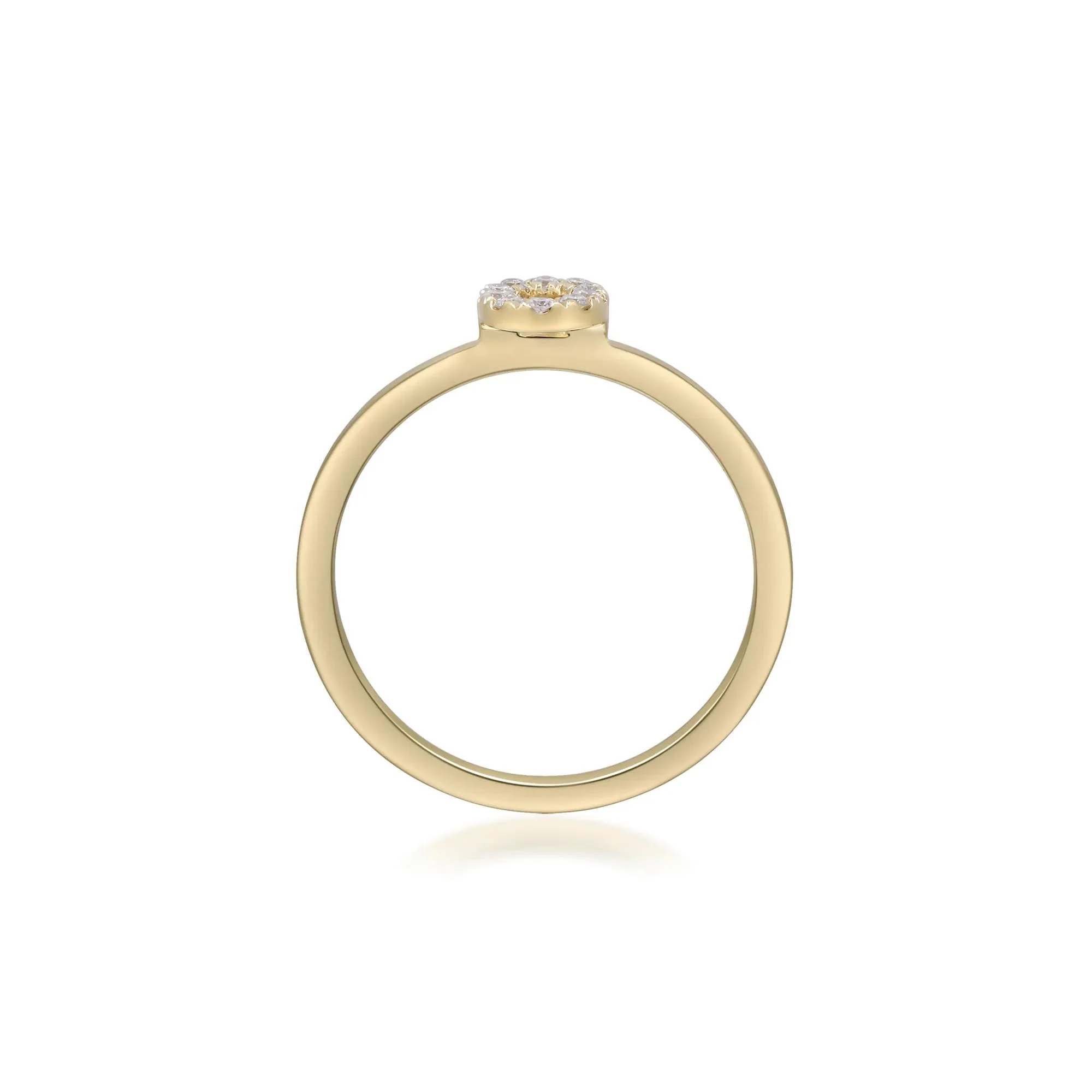 Diamond Accent "o" Initial Ring 10K Yellow Gold Round Brilliant Cut Size 9 2mm - Image 2