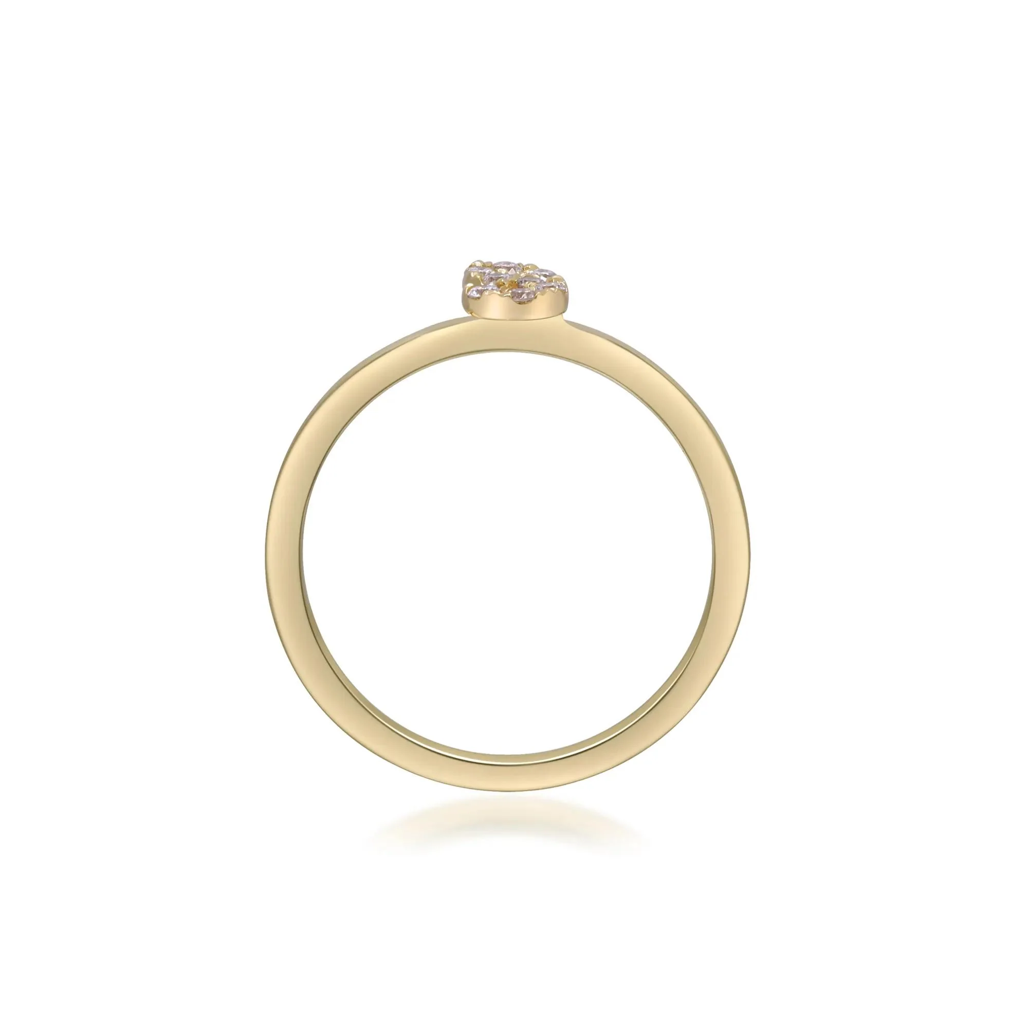 Diamond Accent "s" Initial Ring 10K Yellow Gold Round Brilliant Cut Size 7 2mm - Image 2