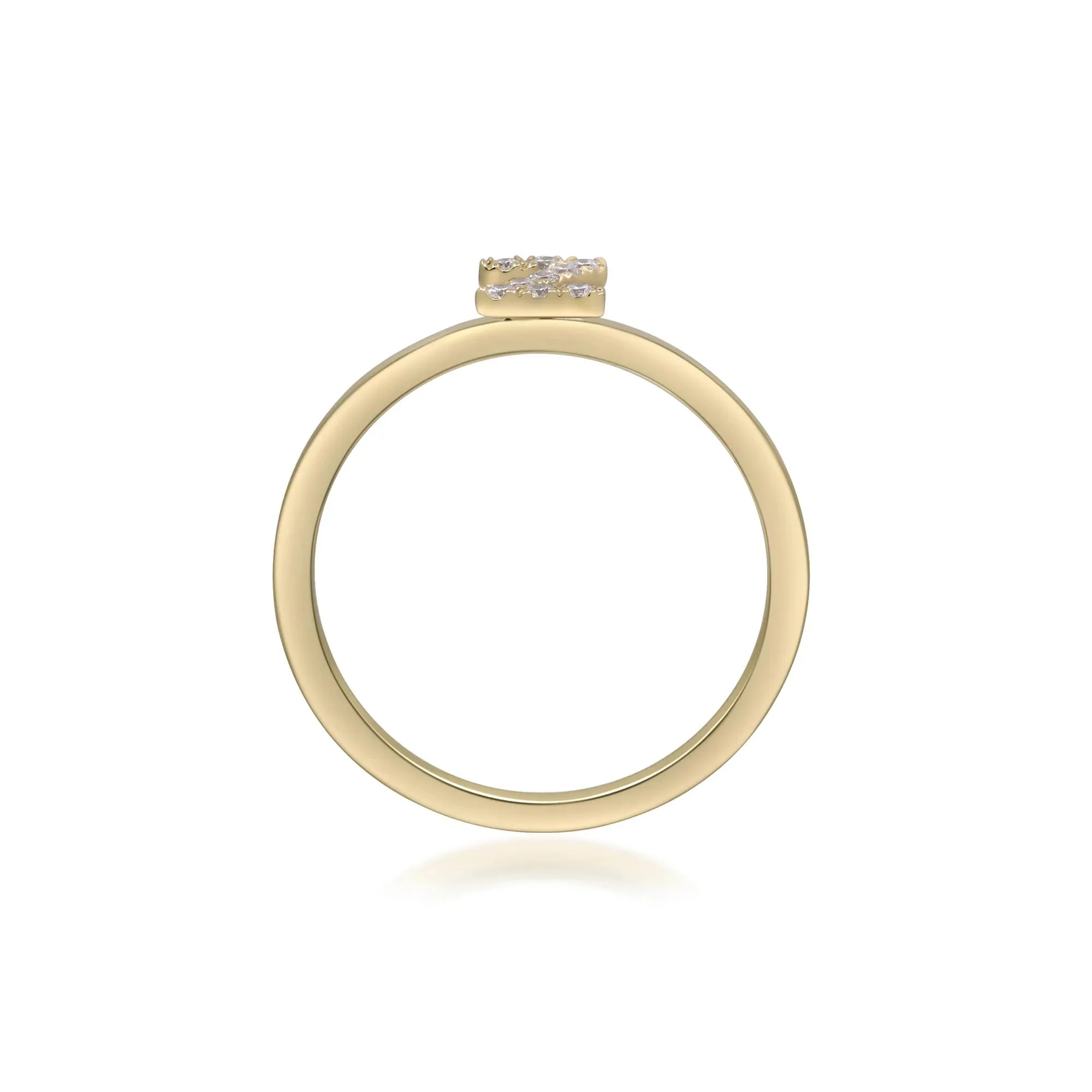 Diamond Accent "z" Initial Ring 10K Yellow Gold Round Brilliant Cut Size 5 2mm - Image 2