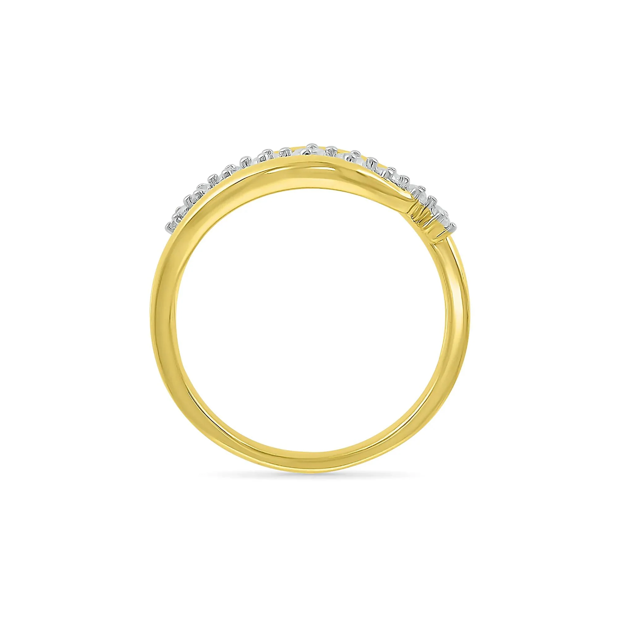 1/4 CT. Tw. Diamond Slant Ring 10K Yellow Gold Size 8 - Image 2