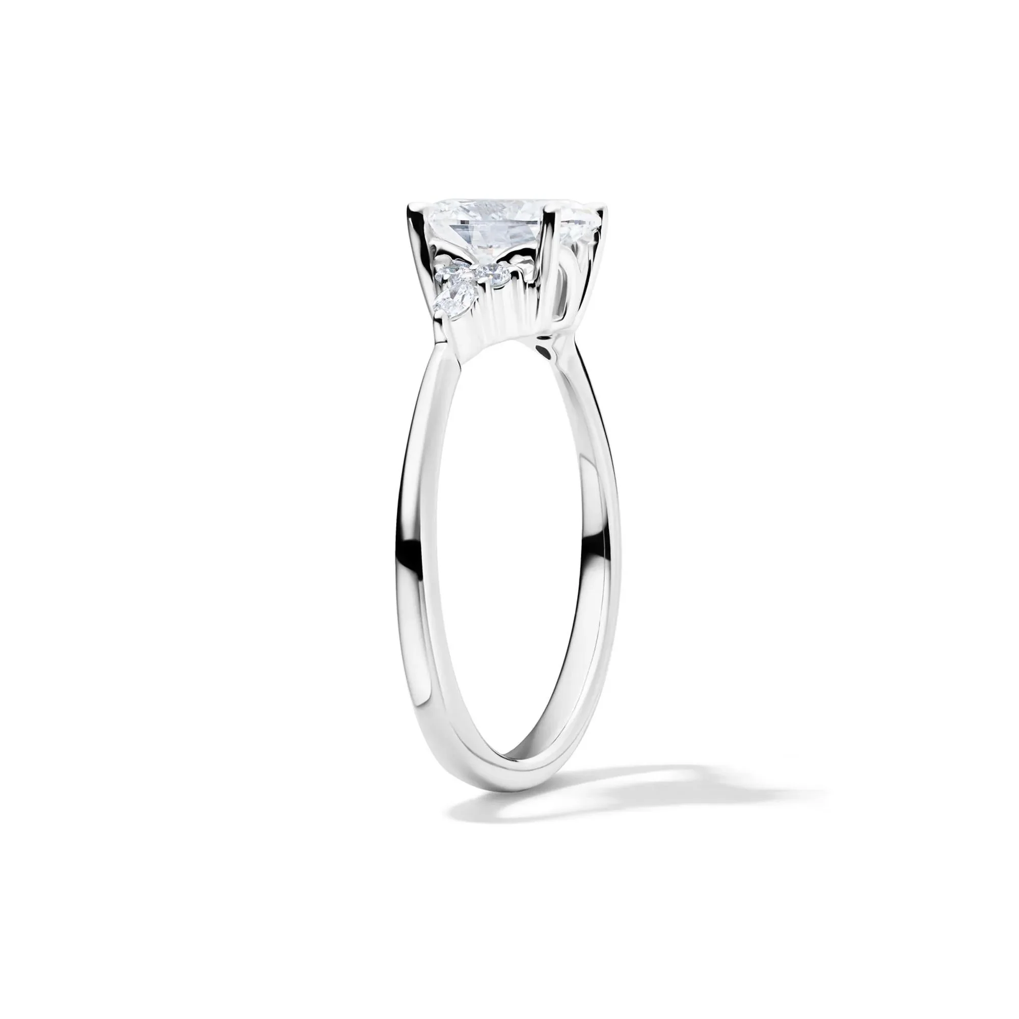 1 CT. Tw. Lab Grown Diamond Oval Engagement Ring 14K White Gold Size 7 1mm - Image 3