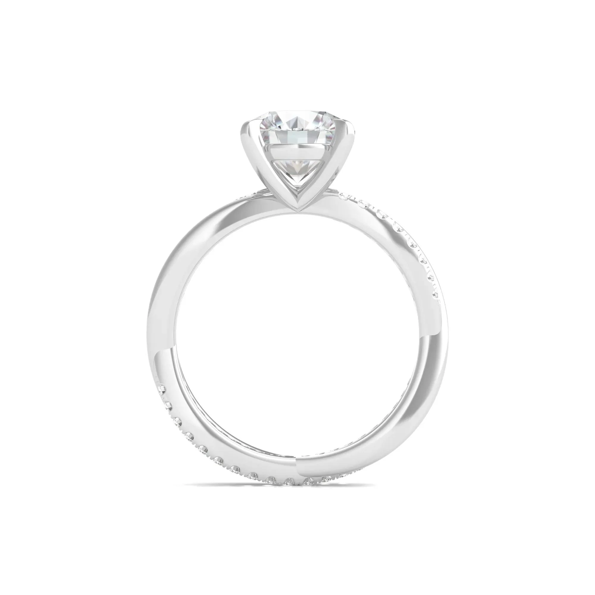 2 1/3 CT. Tw. Lab Grown Diamond Engagement Ring 14K White Gold Round Brilliant Cut Size 5.5 - Image 2