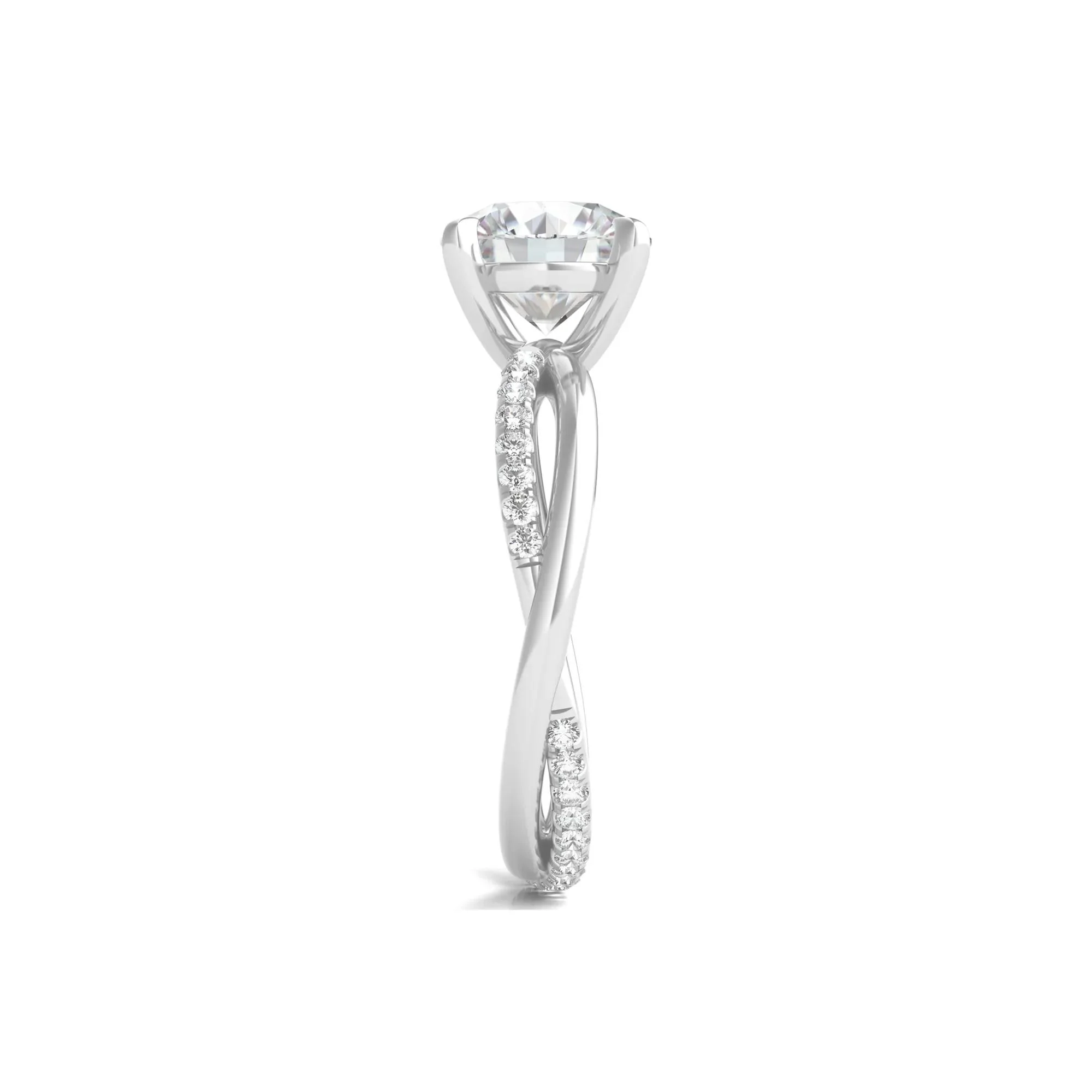 2 1/3 CT. Tw. Lab Grown Diamond Engagement Ring 14K White Gold Round Brilliant Cut Size 5.5 - Image 3