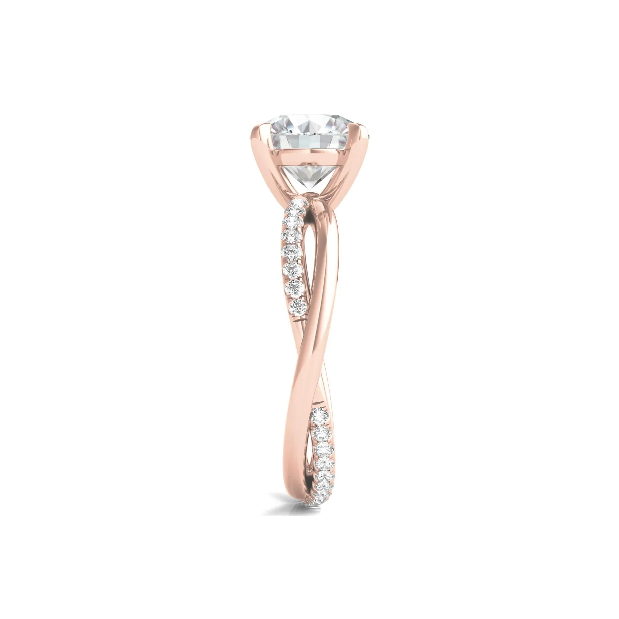 2 1/3 CT. Tw. Lab Grown Diamond Engagement Ring 14K Rose Gold Round Brilliant Cut Size 8 - Image 3