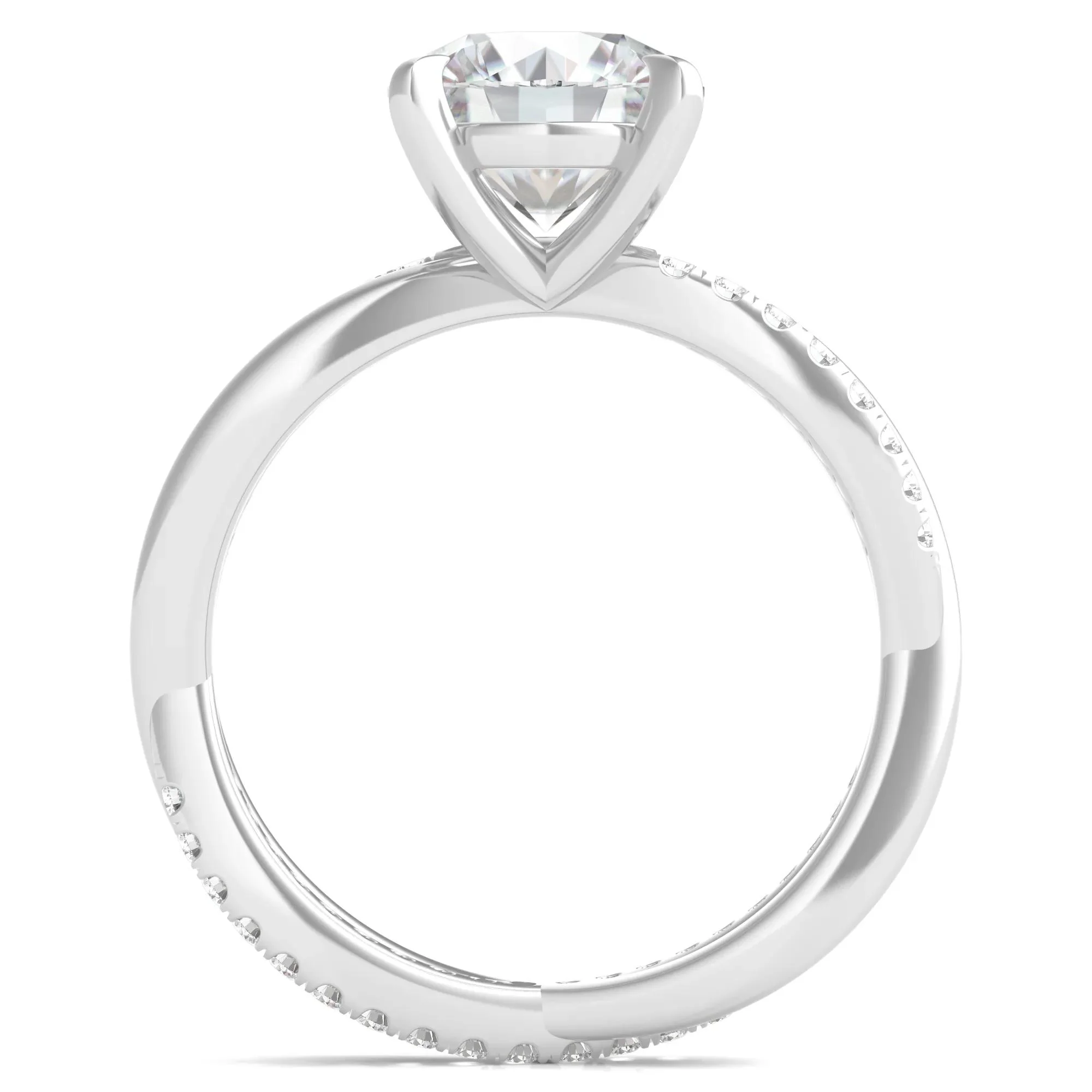 2 1/3 CT. Tw. Lab Grown Diamond Engagement Ring Platinum Round Brilliant Cut White Size 7.5 - Image 2