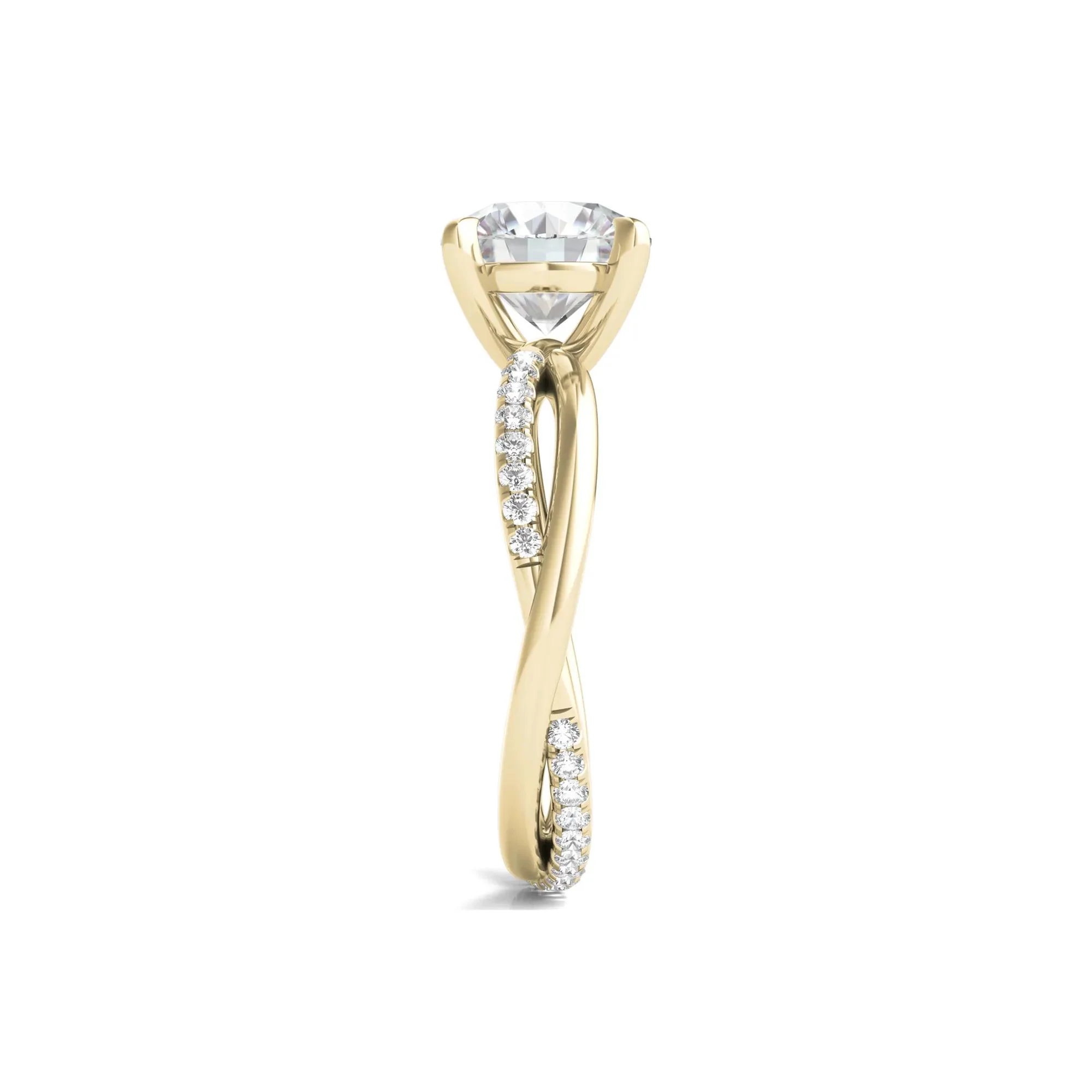 2 1/3 CT. Tw. Lab Grown Diamond Engagement Ring 14K Yellow Gold Round Brilliant Cut Size 4 - Image 3