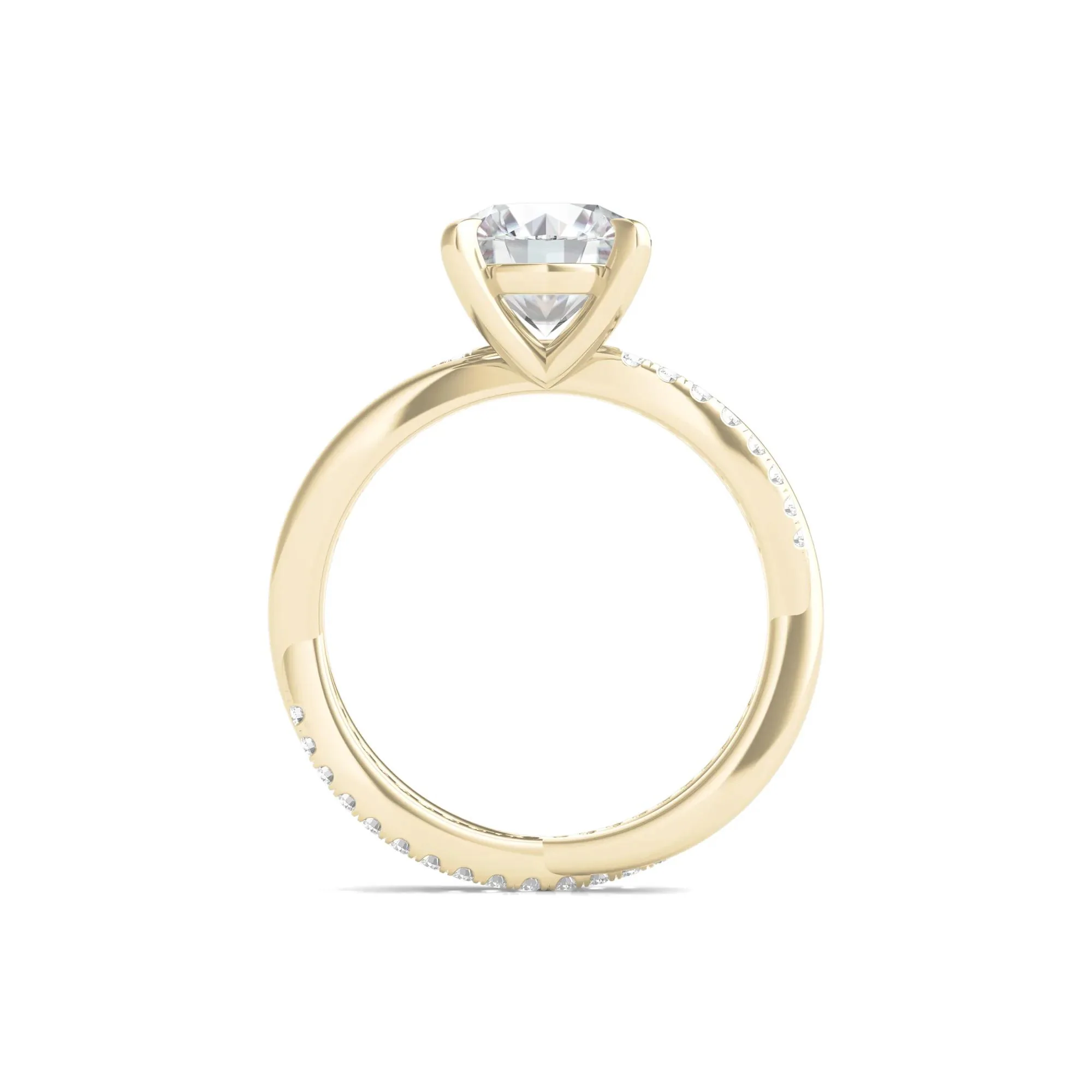 2 1/3 CT. Tw. Lab Grown Diamond Engagement Ring 14K Yellow Gold Round Brilliant Cut Size 4.5 - Image 2