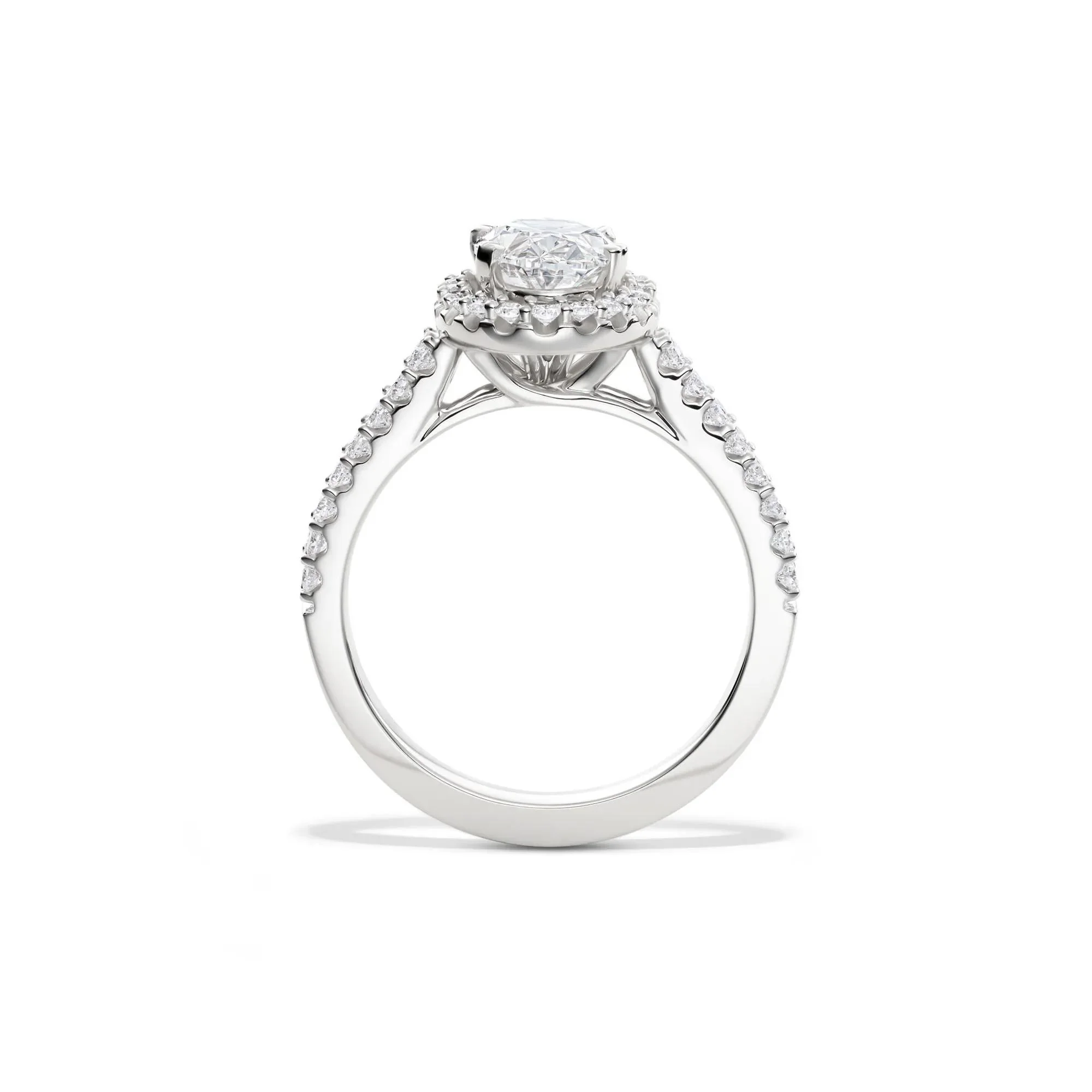 2 CT. Tw. Lab Grown Diamond Oval Halo Engagement Ring 14K White Gold Size 8.5 - Image 2
