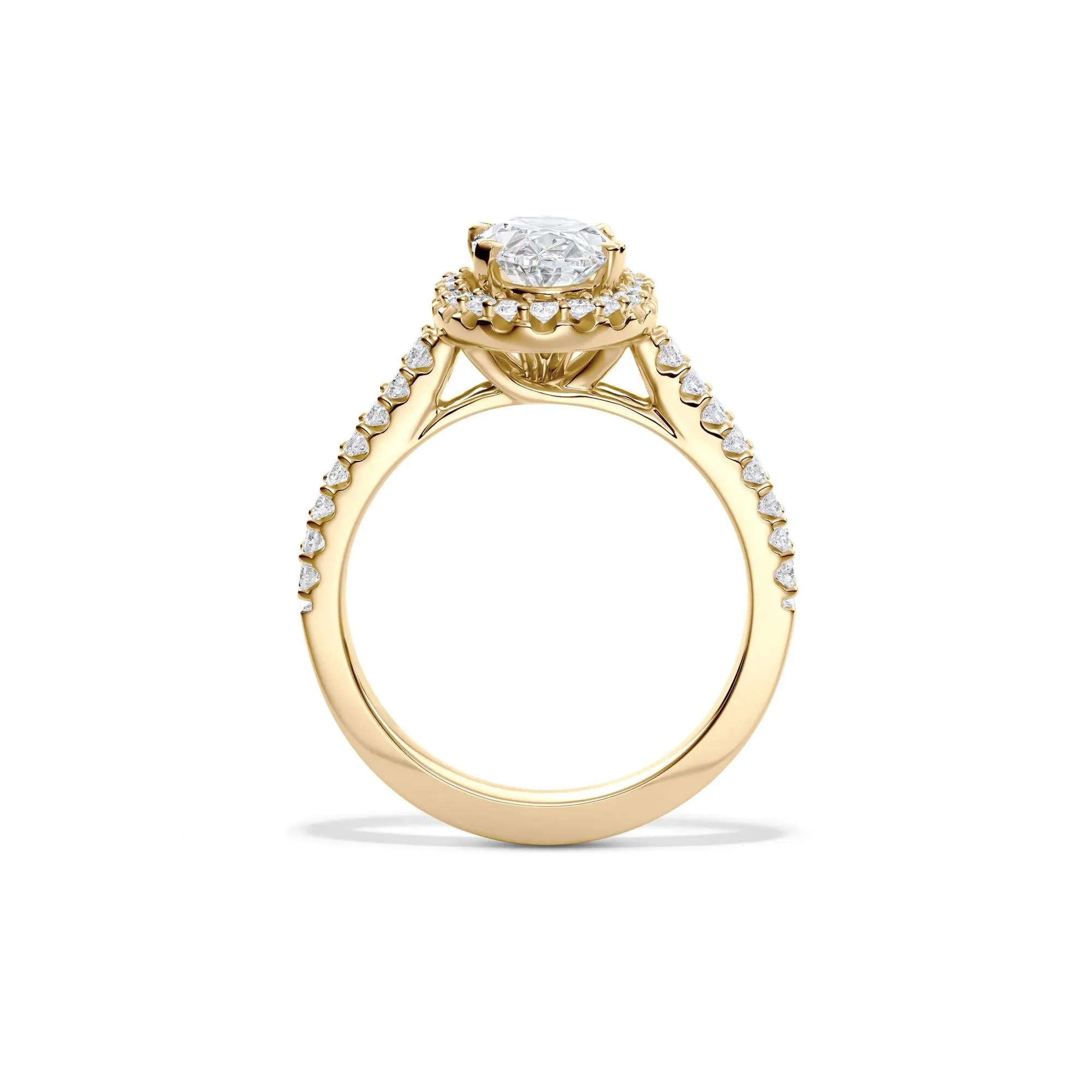 2 CT. Tw. Lab Grown Diamond Oval Halo Engagement Ring 14K Yellow Gold Size 7.5 - Image 2