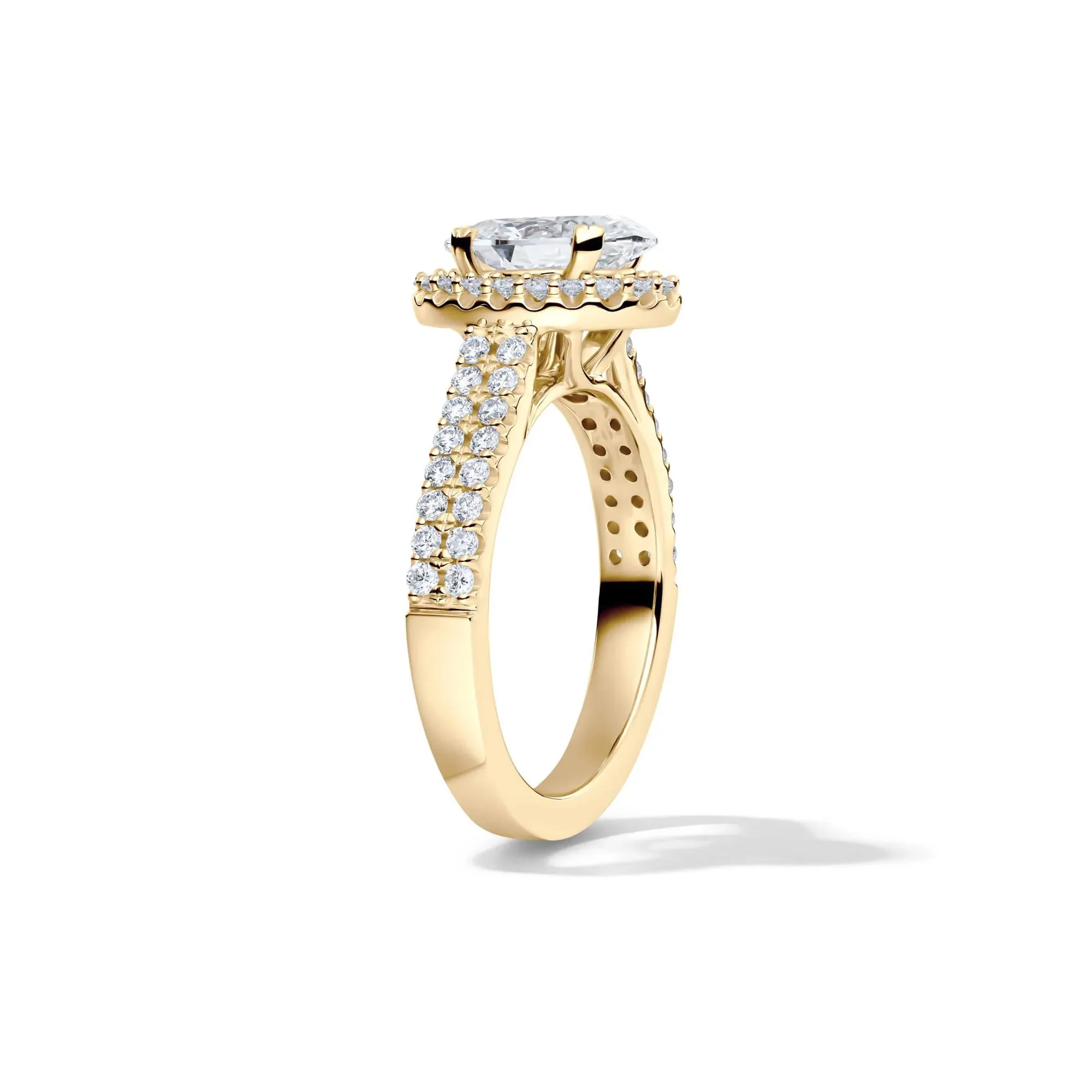 2 CT. Tw. Lab Grown Diamond Oval Halo Engagement Ring 14K Yellow Gold Size 8.5 - Image 3