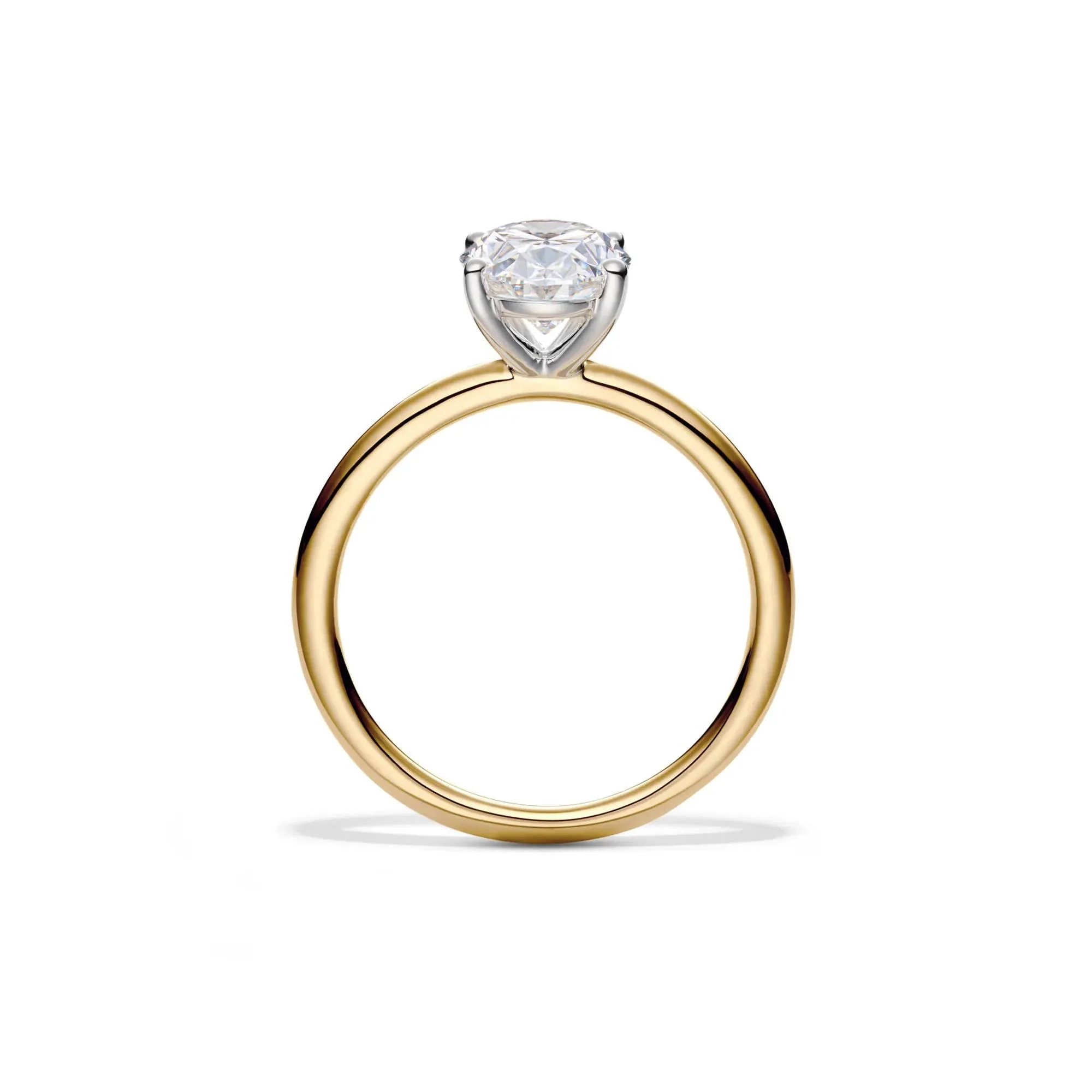 Lab Grown Diamond Oval Solitaire Engagement Ring 14K Yellow Gold (2 CT.) Size 10.5 2mm - Image 2