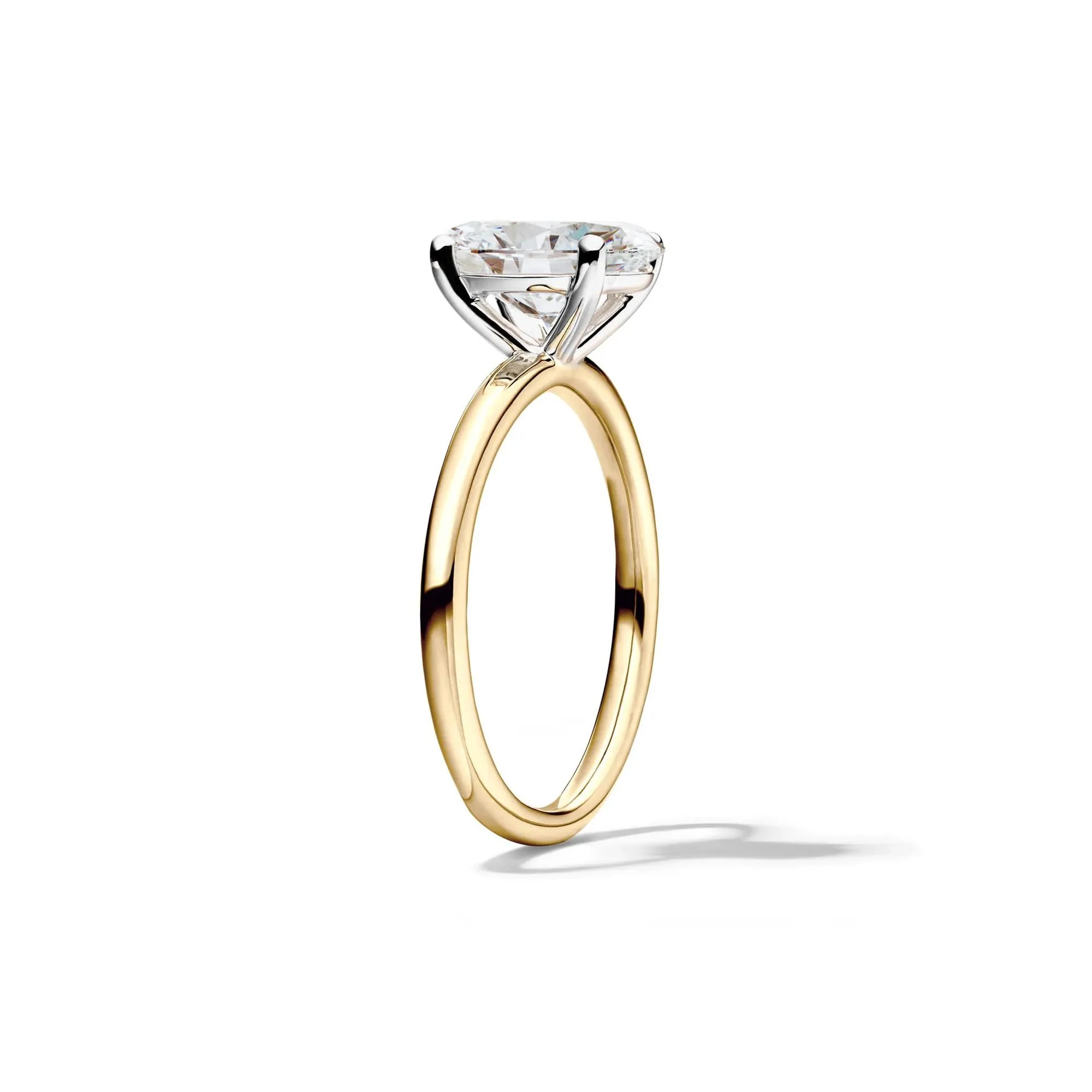 Lab Grown Diamond Oval Solitaire Engagement Ring 14K Yellow Gold (2 CT.) Size 9.5 2mm - Image 3