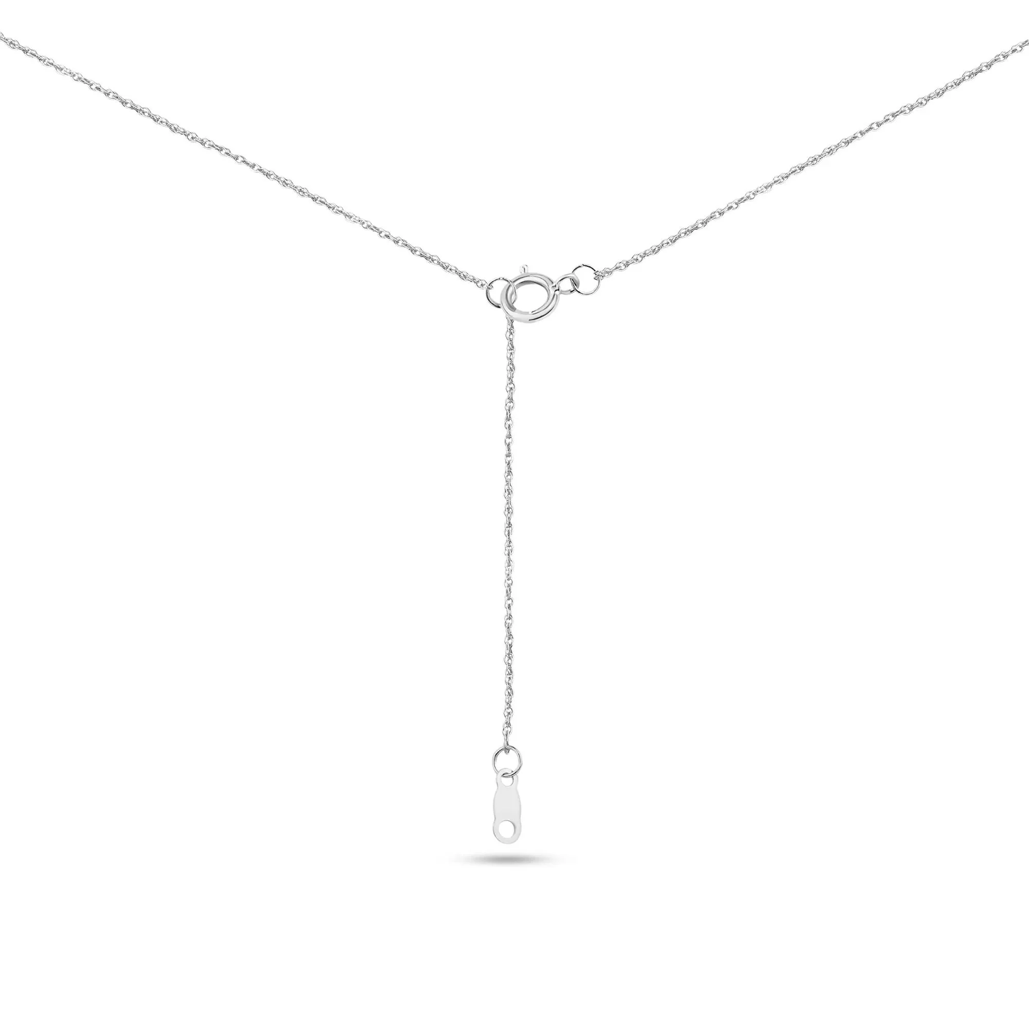 2 CT. Tw. Lab Grown Diamond Three-Stone Necklace 14K White Gold Size 18" - Image 3