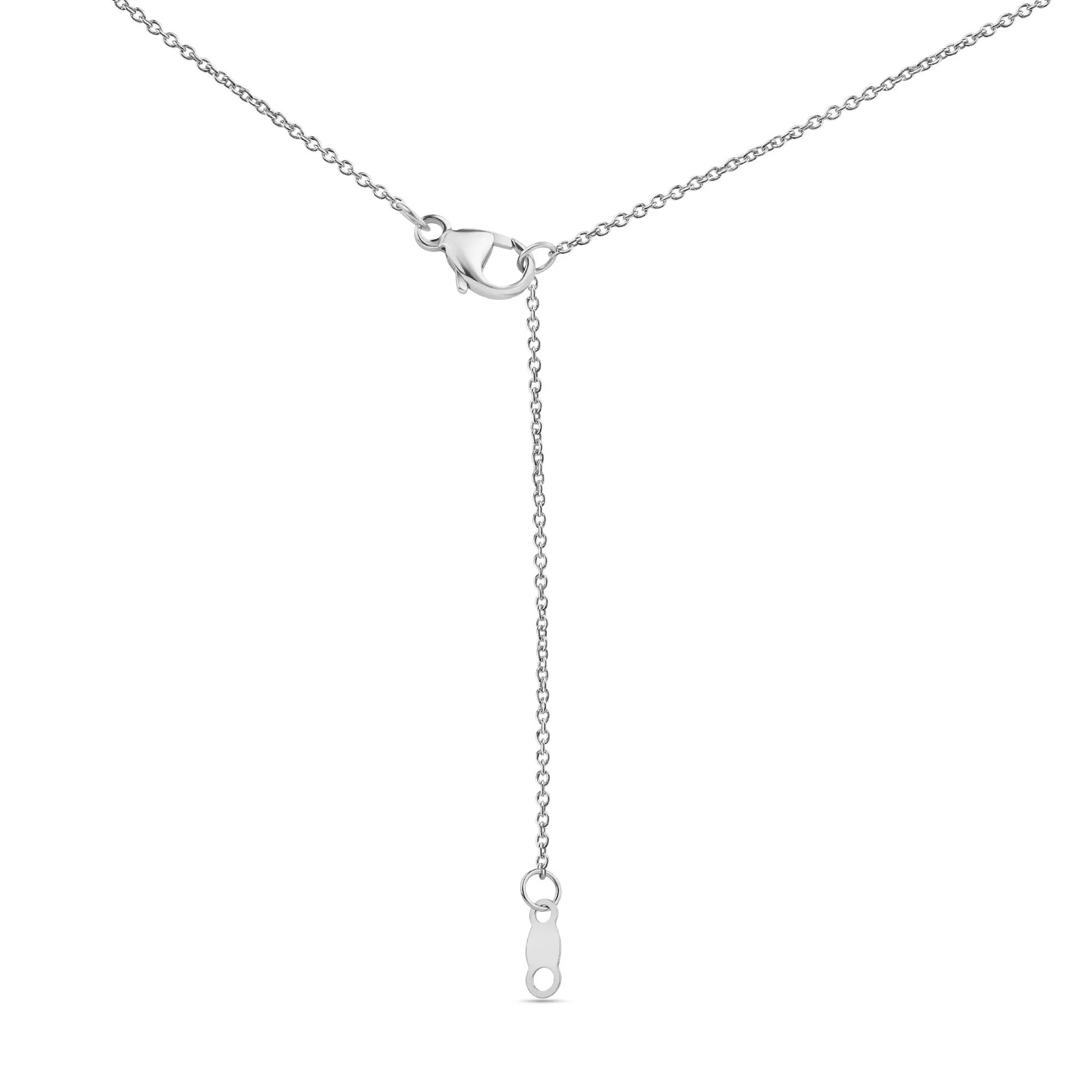 3 CT. Tw. Lab Grown Diamond V-Shape Drop Necklace 14K White Gold Size 18" - Image 3