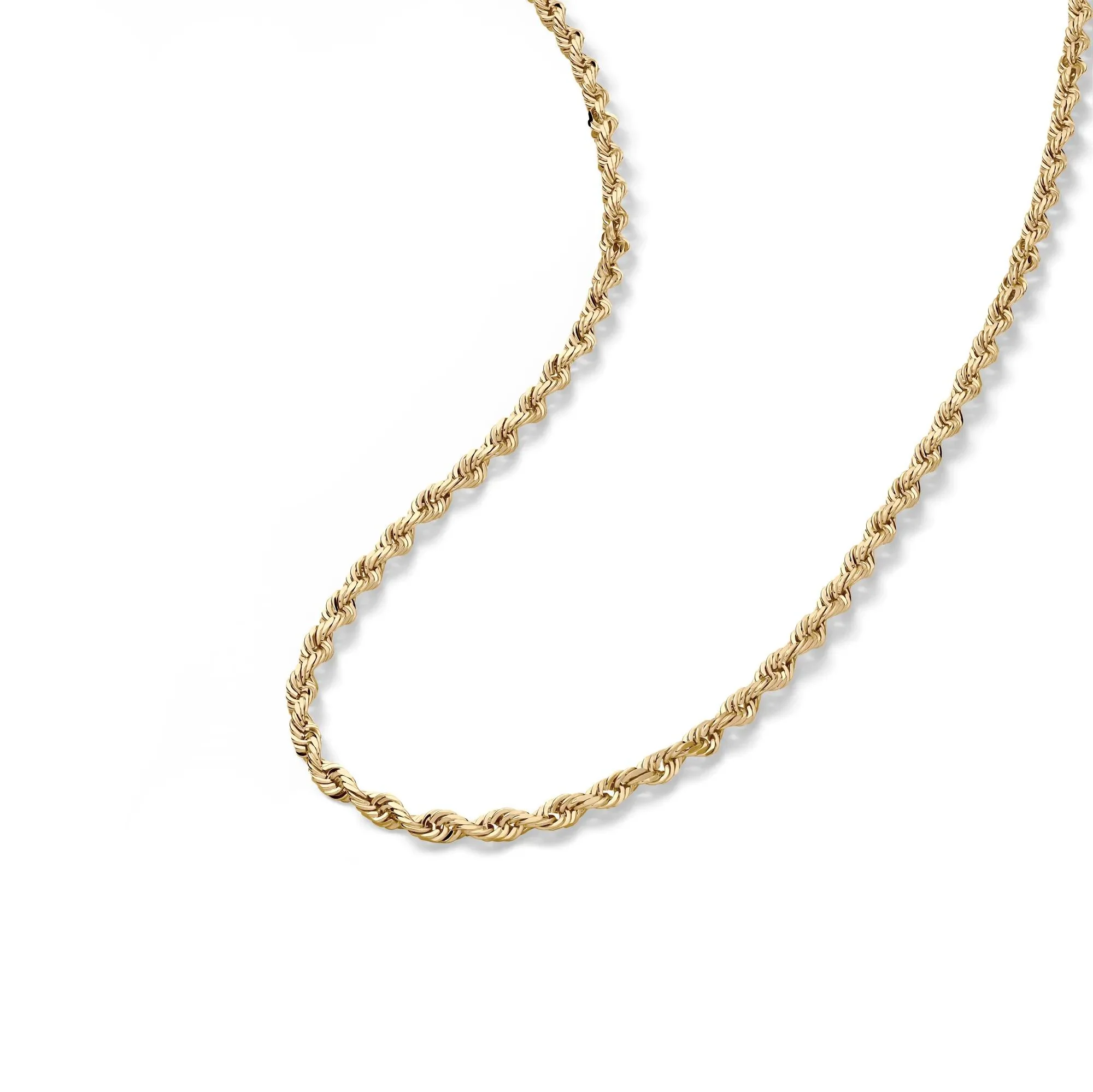 Glitter Rope Chain 14K Yellow Gold Necklace Size 22" - Image 4