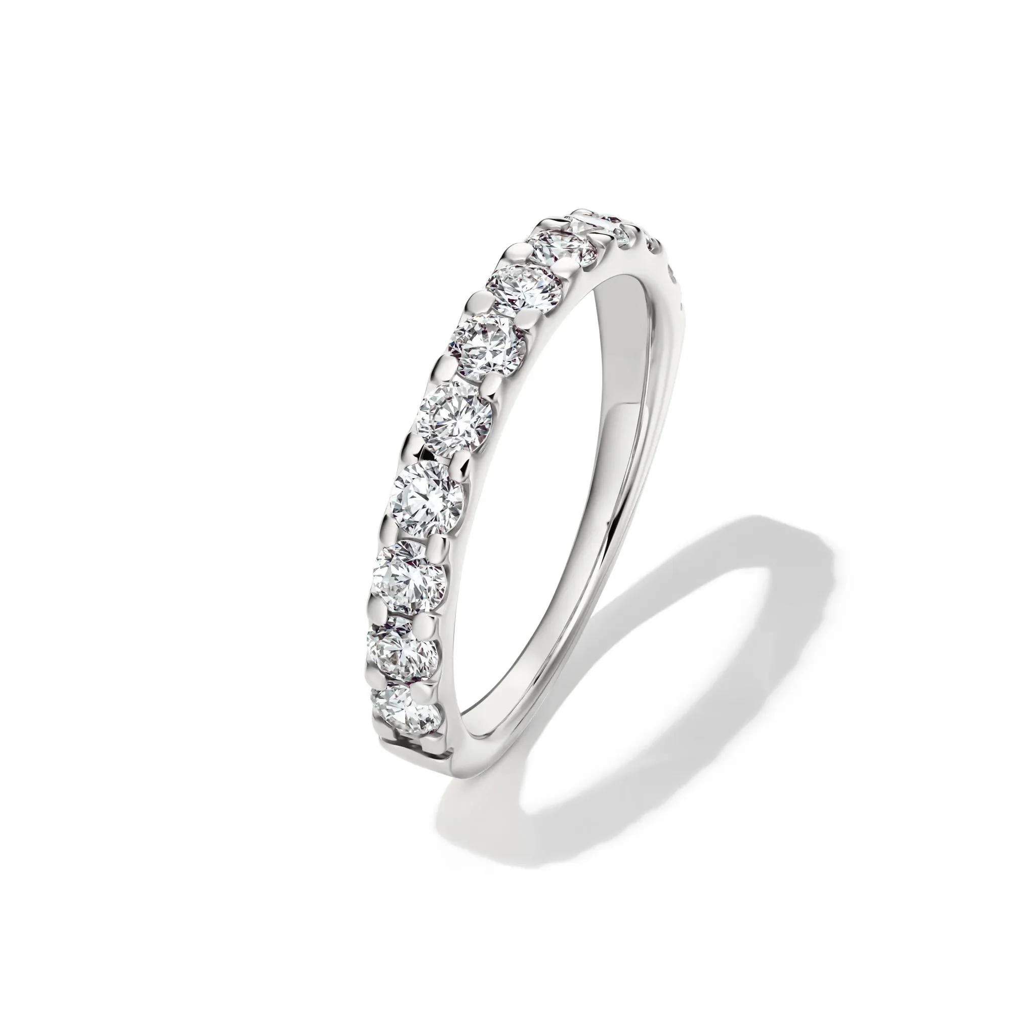 1 CT. Tw. Lab Grown Diamond Band Ring 14K White Gold Round Brilliant Cut Size 6.5 2mm - Image 4