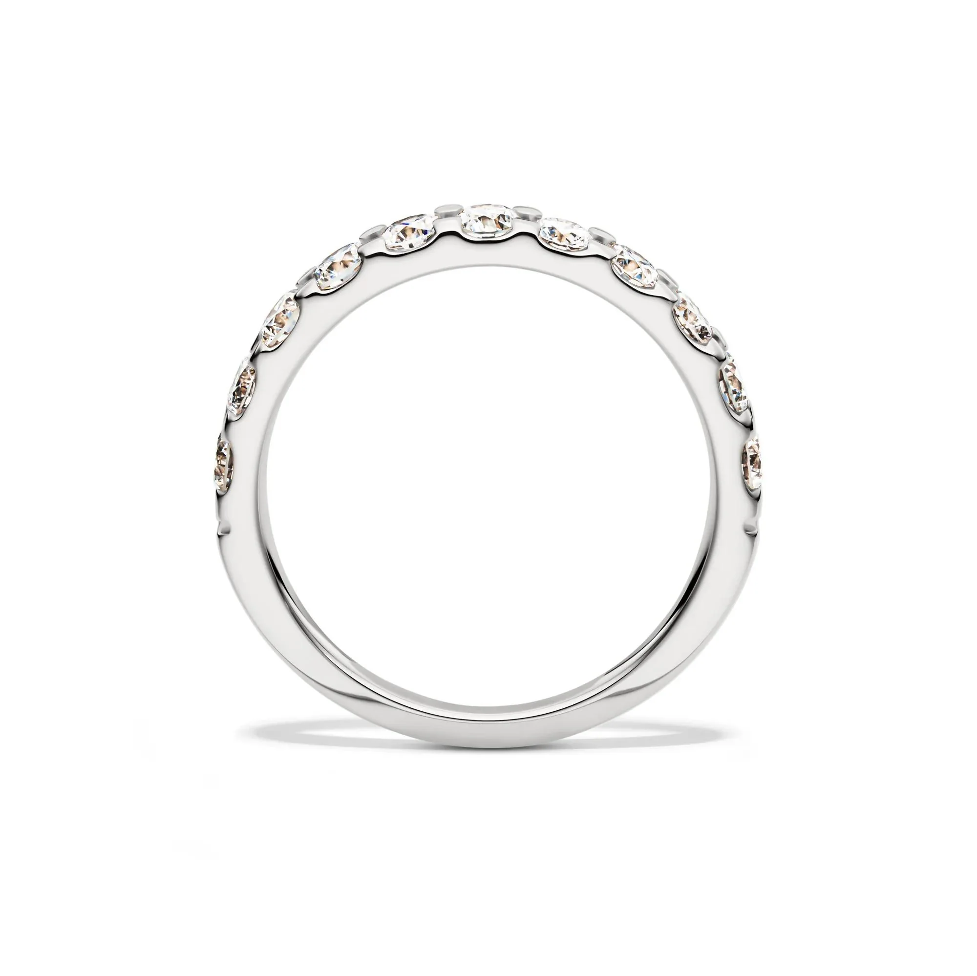 1 CT. Tw. Lab Grown Diamond Band Ring 14K White Gold Round Brilliant Cut Size 7 2mm - Image 2