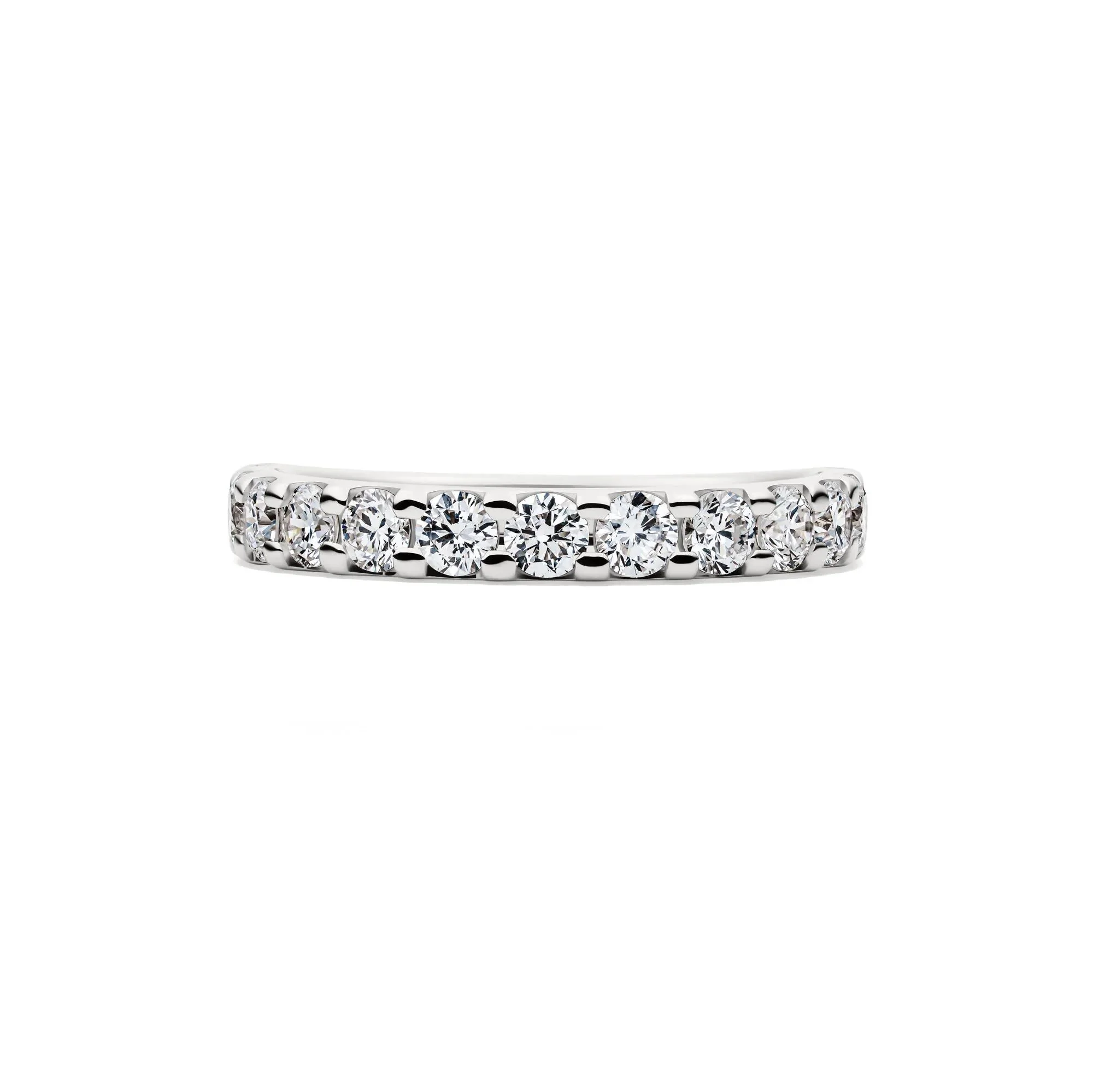 1 CT. Tw. Lab Grown Diamond Band Ring 14K White Gold Round Brilliant Cut Size 9 2mm