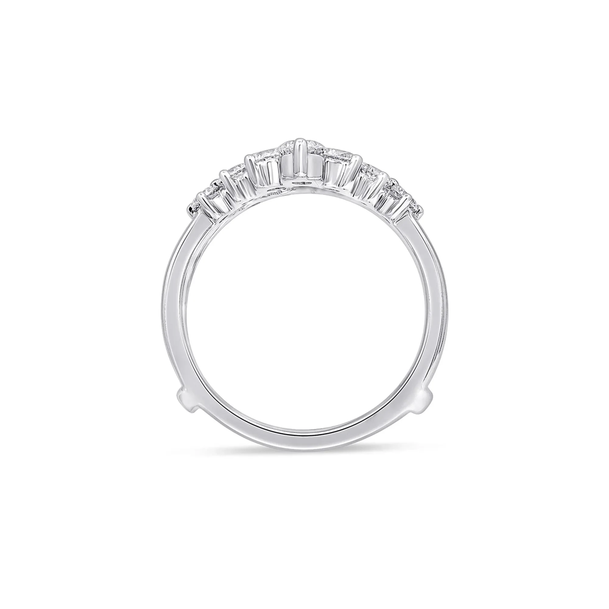1/2 CT. Tw. Lab Grown Diamond Contour Ring Enhancer 14K White Gold Size 6 5mm - Image 2