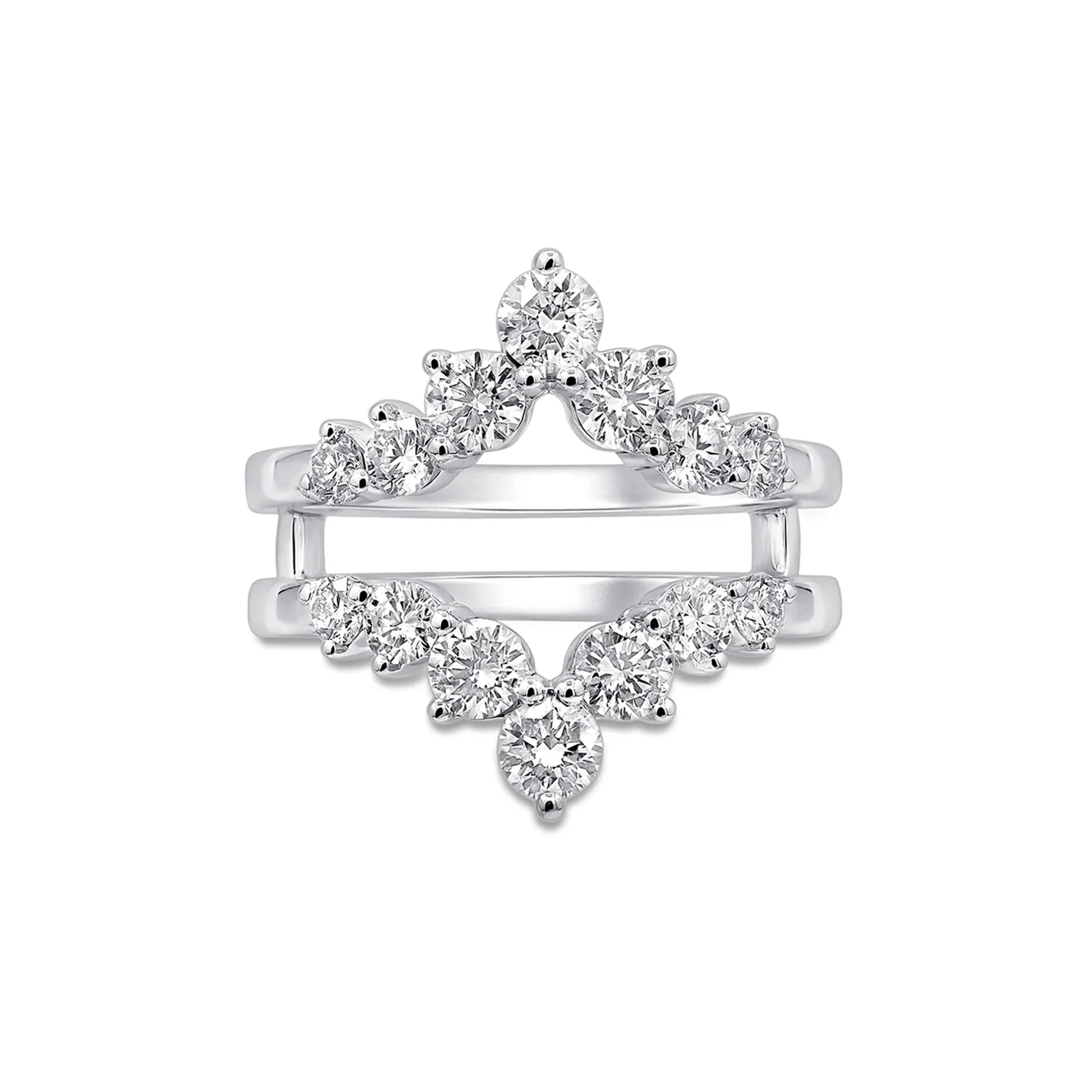 1/2 CT. Tw. Lab Grown Diamond Contour Ring Enhancer 14K White Gold Size 7 5mm