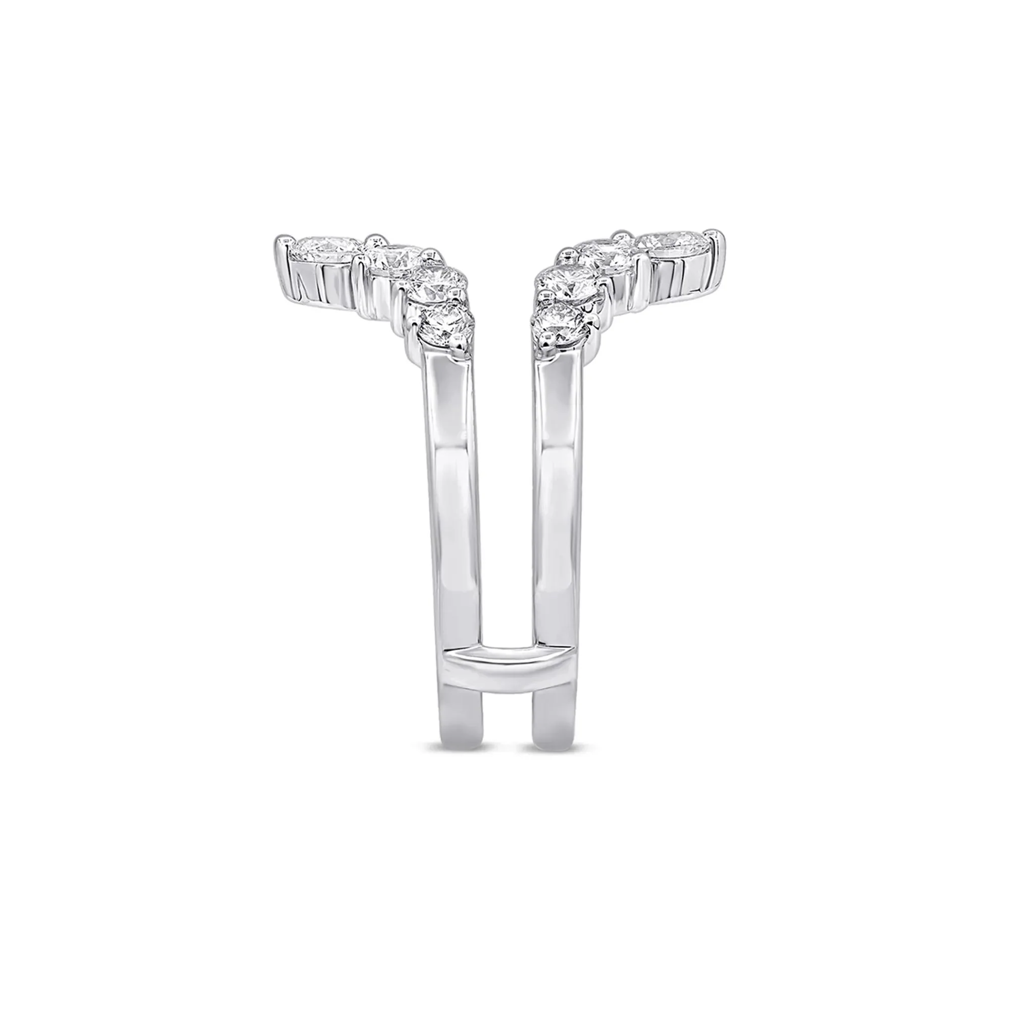 1/2 CT. Tw. Lab Grown Diamond Contour Ring Enhancer 14K White Gold Size 7 5mm - Image 3