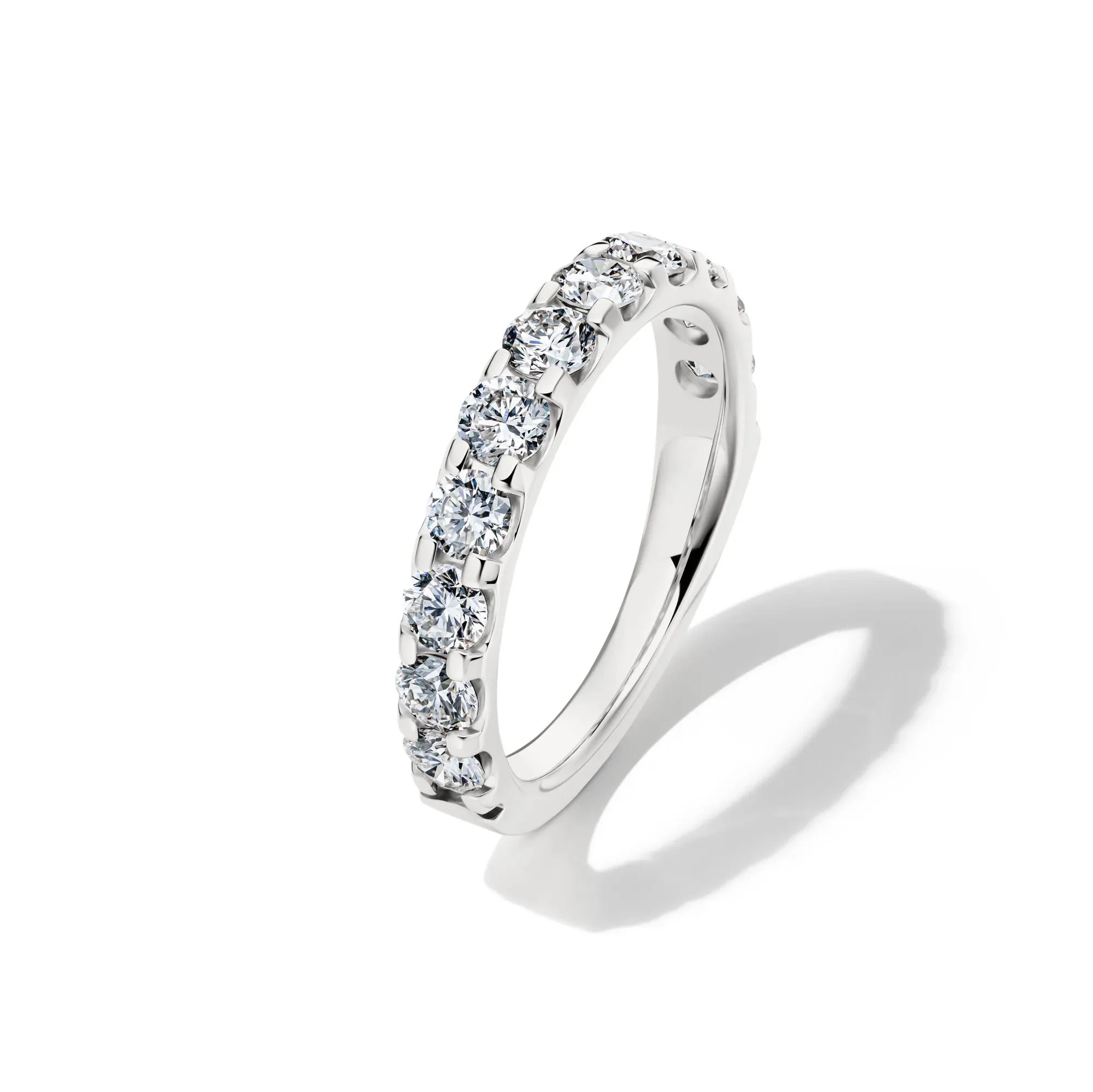 1/2 CT. Tw. Lab Grown Diamond Band Ring 14K White Gold Round Brilliant Cut Size 6.5 2mm - Image 4