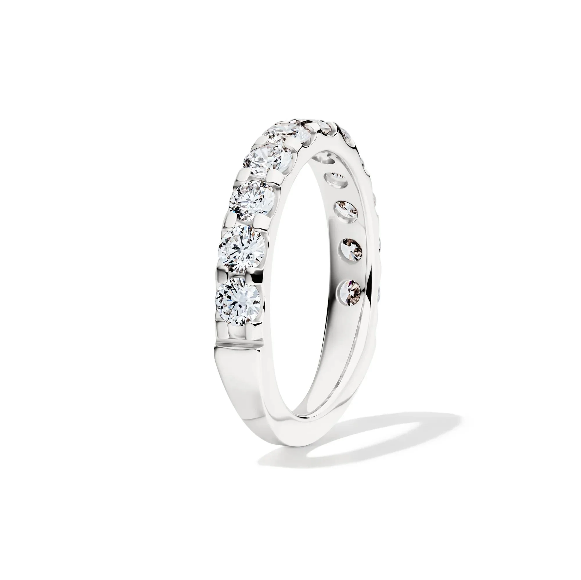 1/2 CT. Tw. Lab Grown Diamond Band Ring 14K White Gold Round Brilliant Cut Size 7 2mm - Image 3
