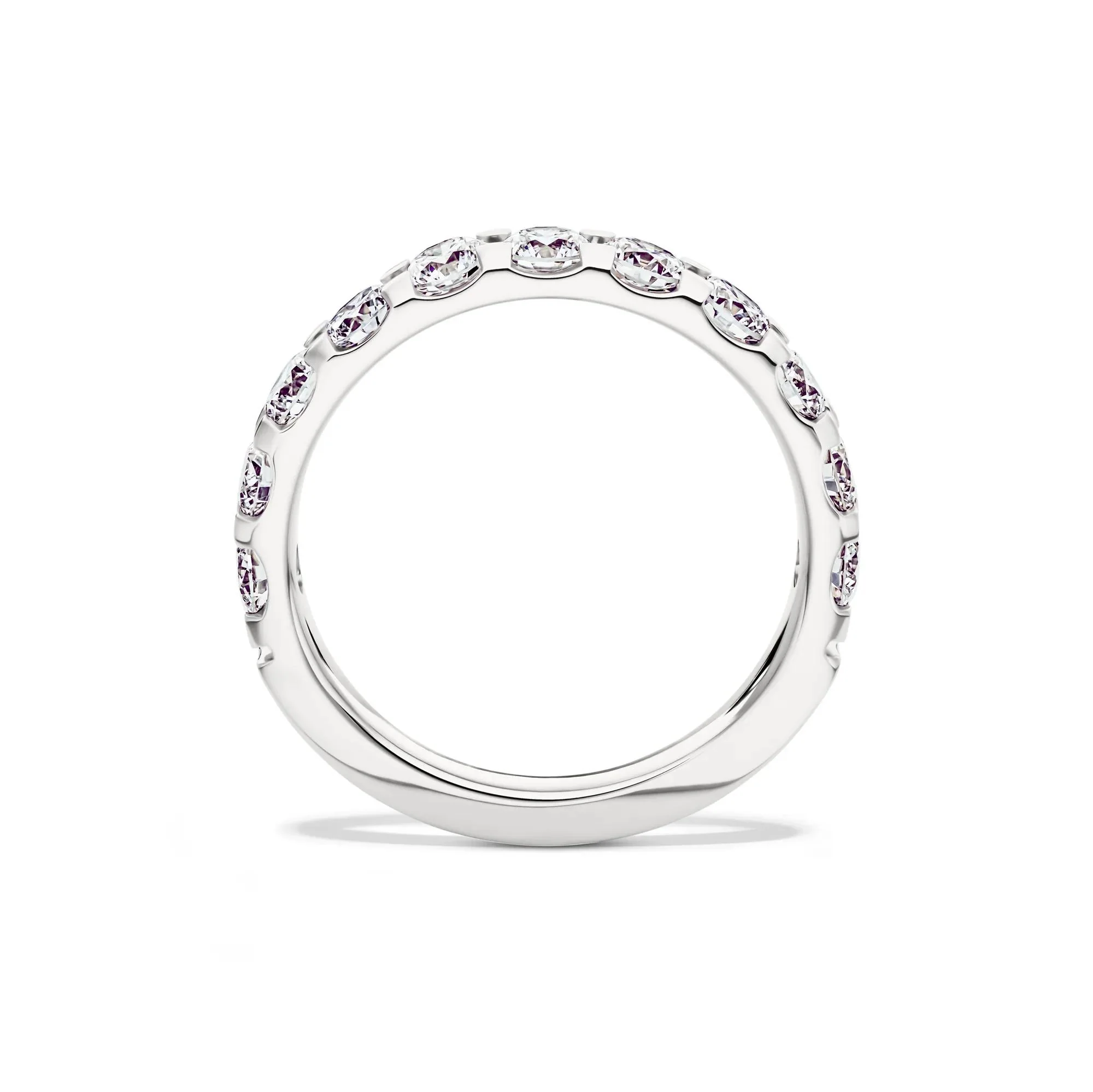 1/2 CT. Tw. Lab Grown Diamond Band Ring 14K White Gold Round Brilliant Cut Size 8 2mm - Image 2