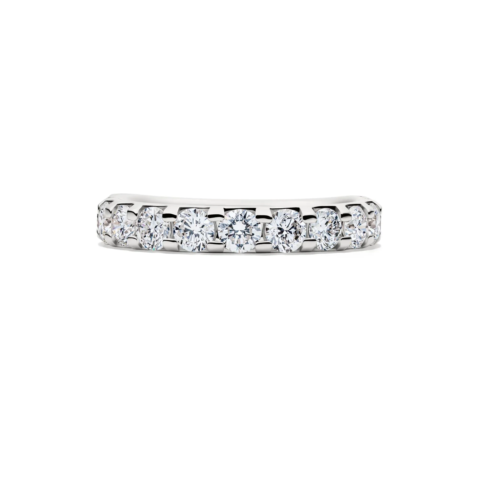 1/2 CT. Tw. Lab Grown Diamond Band Ring 14K White Gold Round Brilliant Cut Size 9 2mm