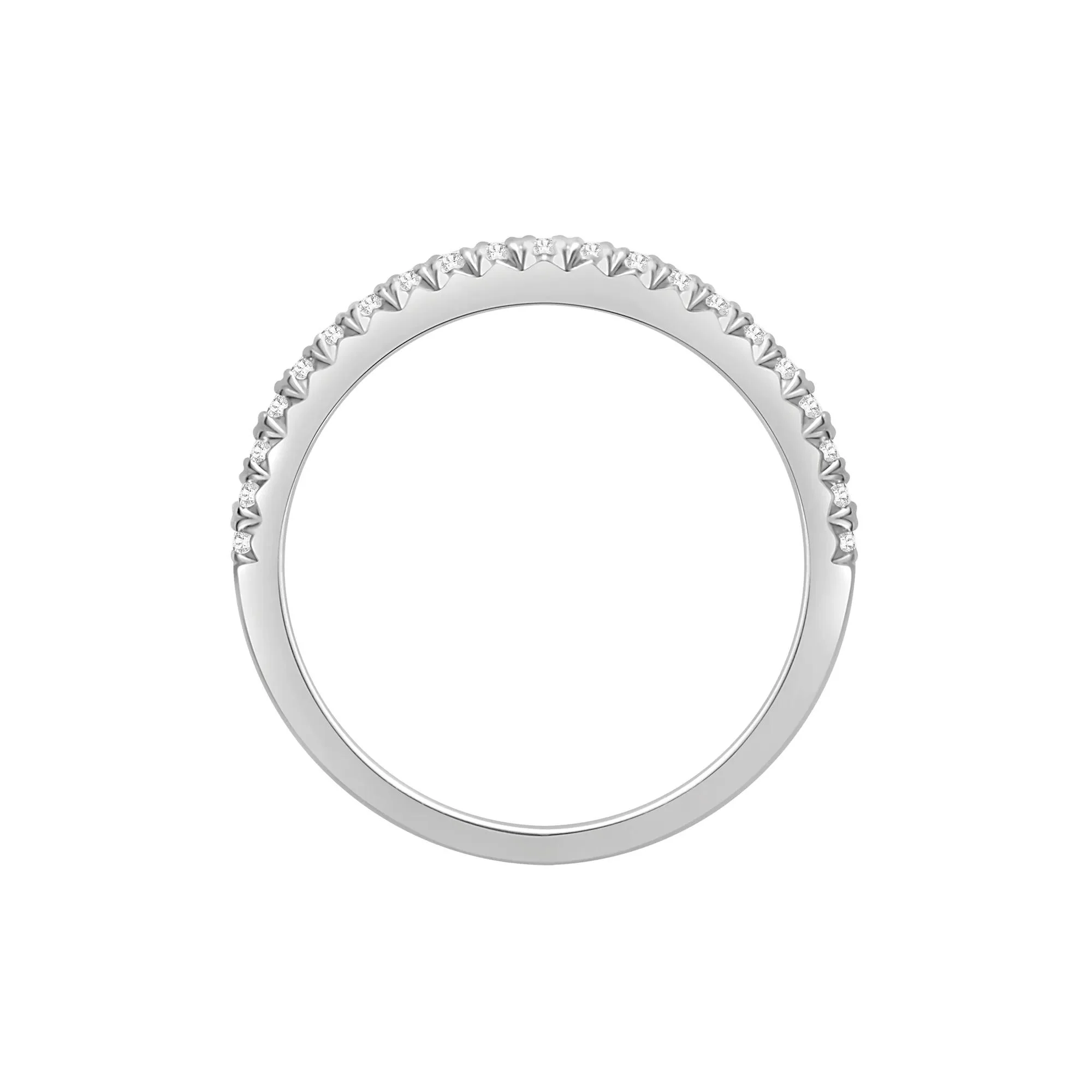 1/4 CT. Tw. Lab Grown Diamond Anniversary Band Ring 14K White Gold Round Brilliant Cut Size 5.5 - Image 2