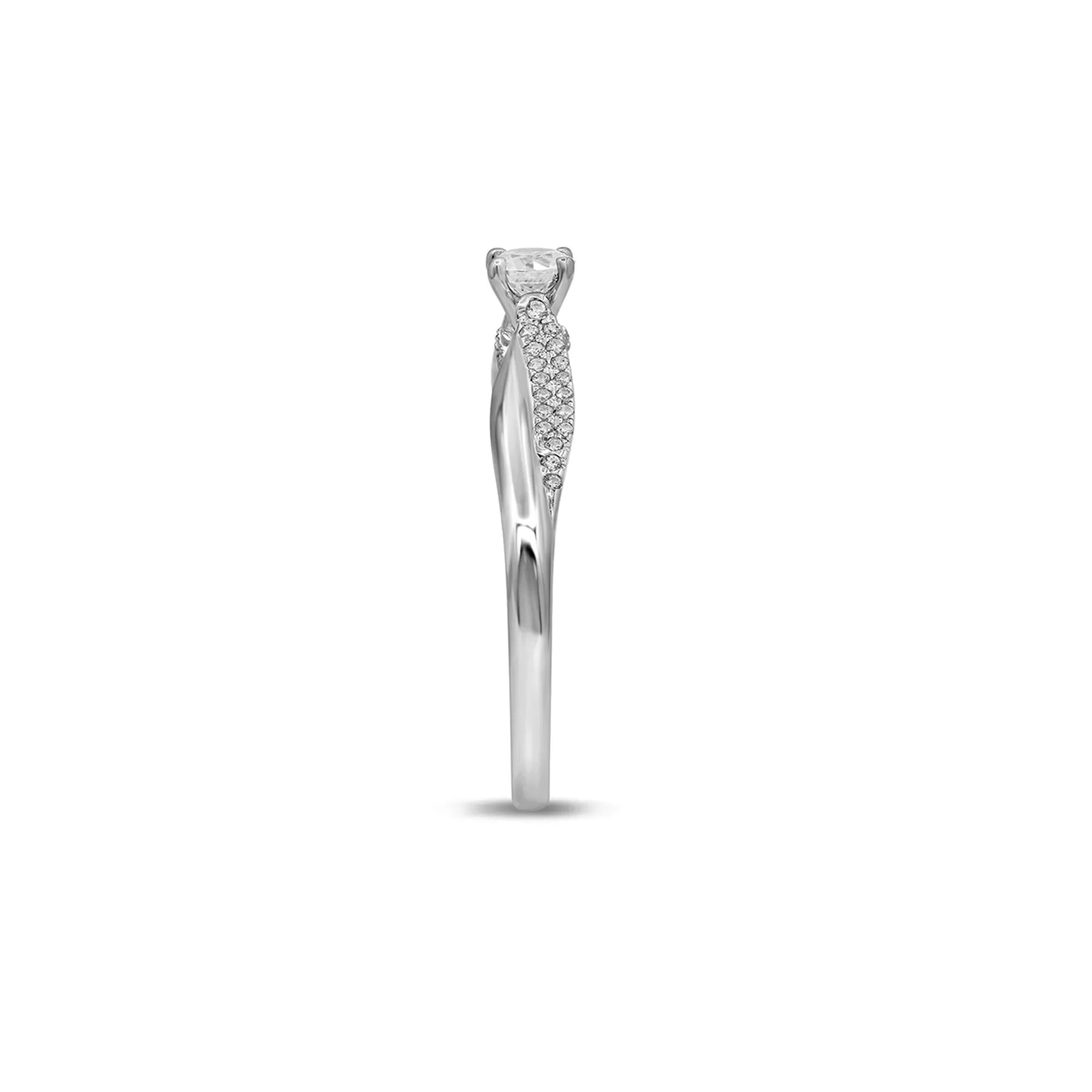 1/3 CT. Tw. Diamond Engagement Ring 10K White Gold Round Brilliant Cut Size 8.5 - Image 3