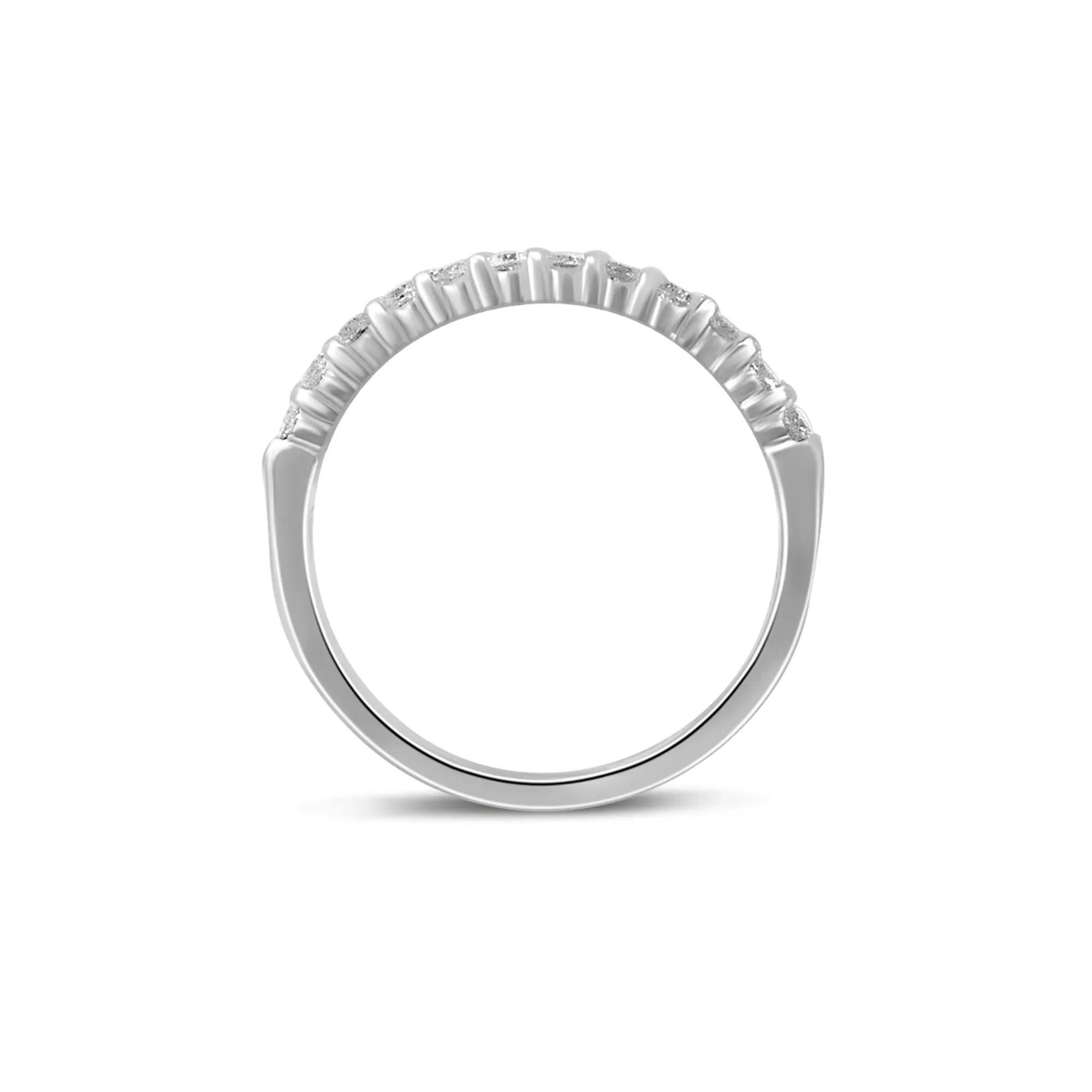 1/3 CT. Tw. Diamond Anniversary Band Ring 10K White Gold Round Brilliant Cut Size 6.5 - Image 2