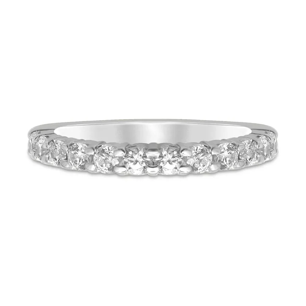 5/8 CT. Tw. Diamond Anniversary Band Ring 10K White Gold Round Brilliant Cut Size 7