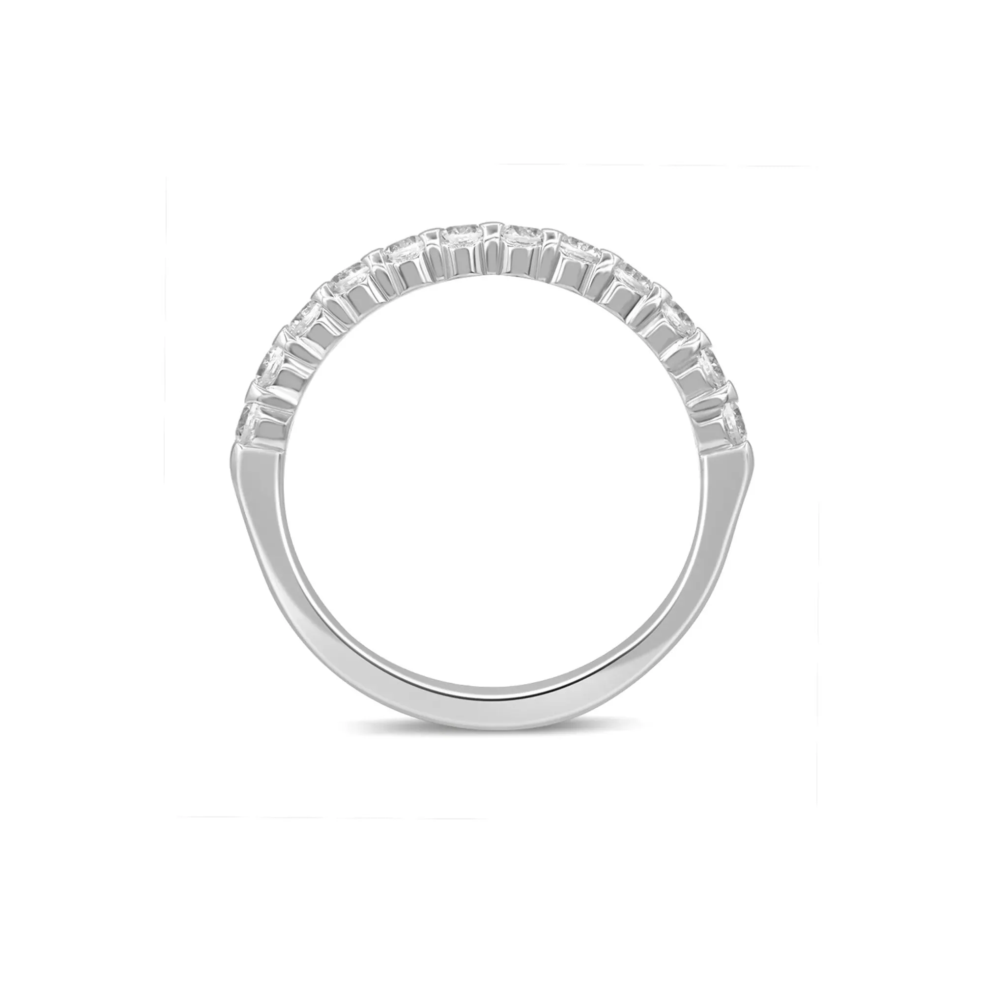 5/8 CT. Tw. Diamond Anniversary Band Ring 10K White Gold Round Brilliant Cut Size 7.5 - Image 2
