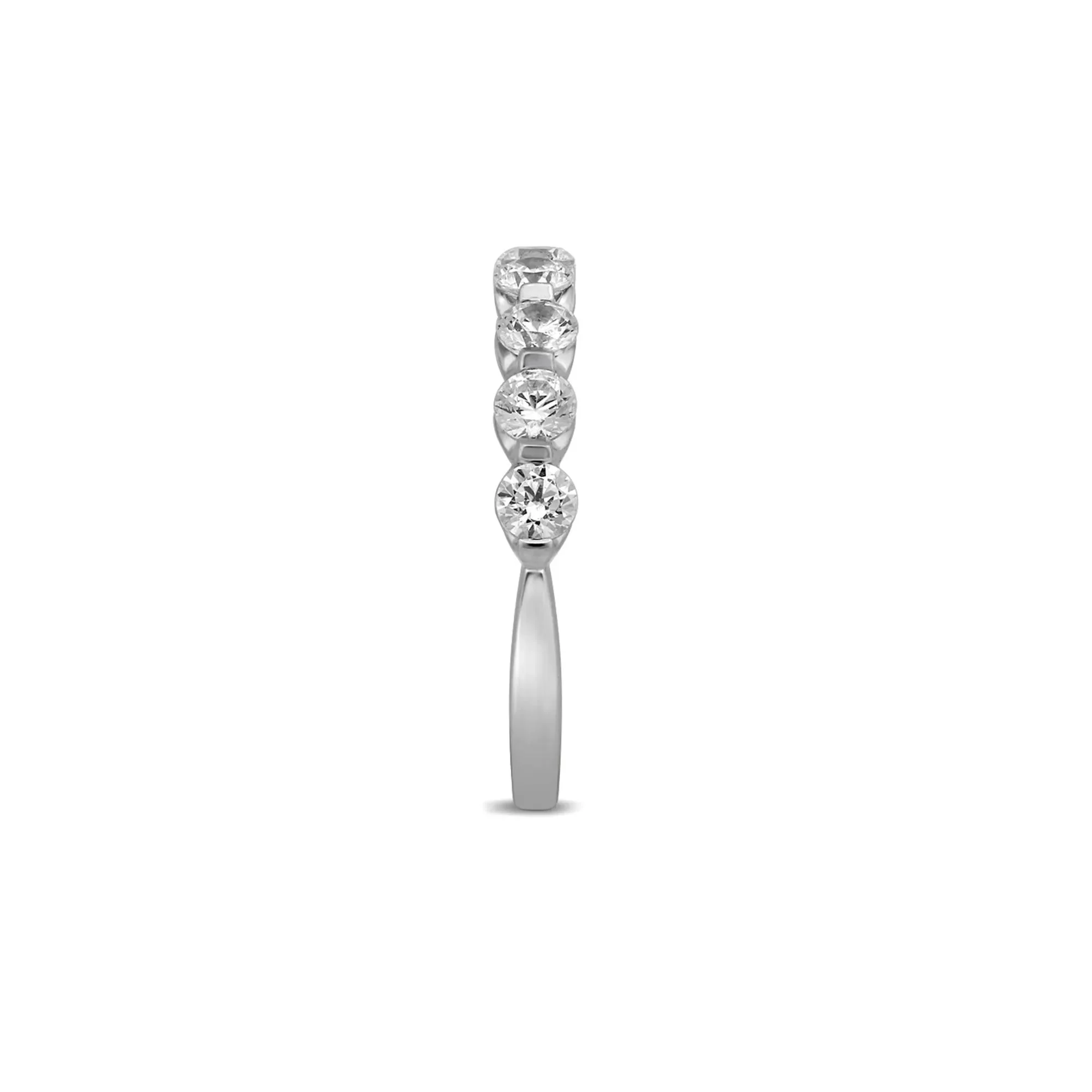 1 CT. Tw. Floating Diamond Anniversary Band Ring 14K White Gold Round Brilliant Cut Size 7 - Image 3