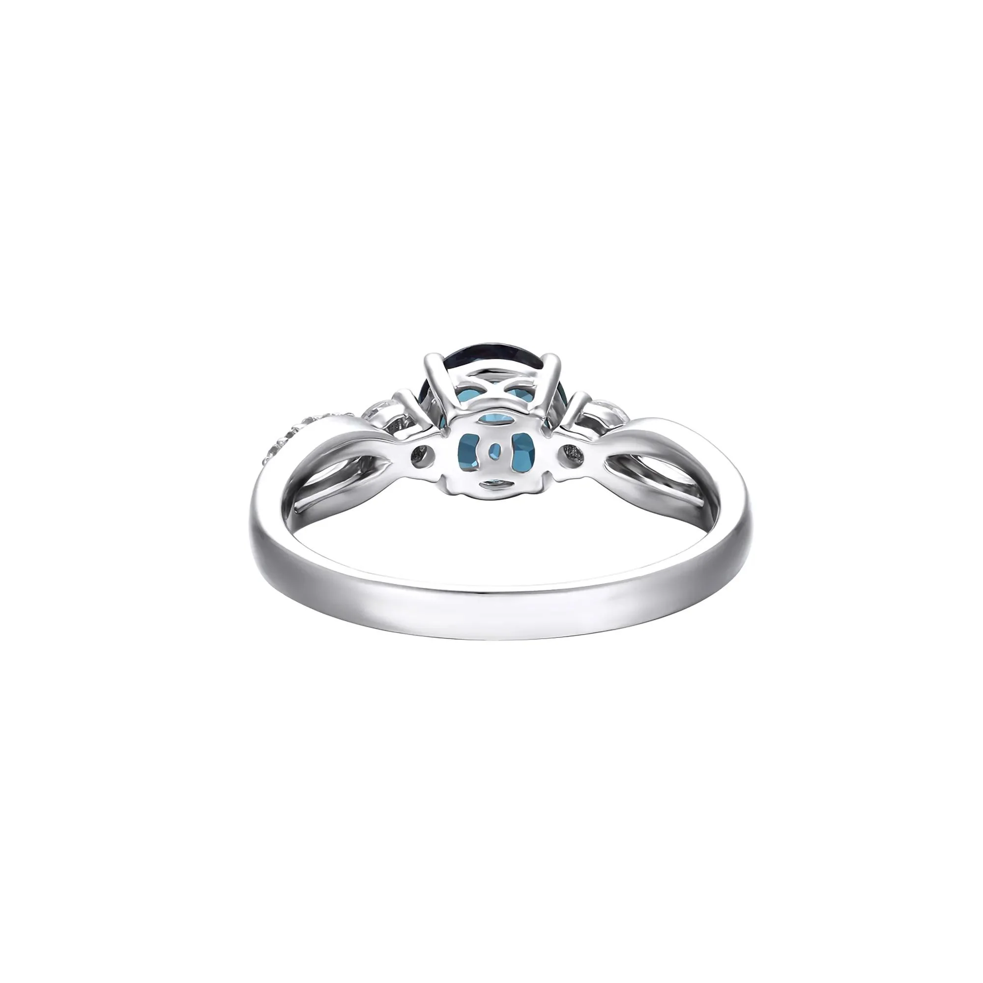 Lab Created Alexandrite & White Sapphire Ring .925 Sterling Silver Size 9 - Image 4