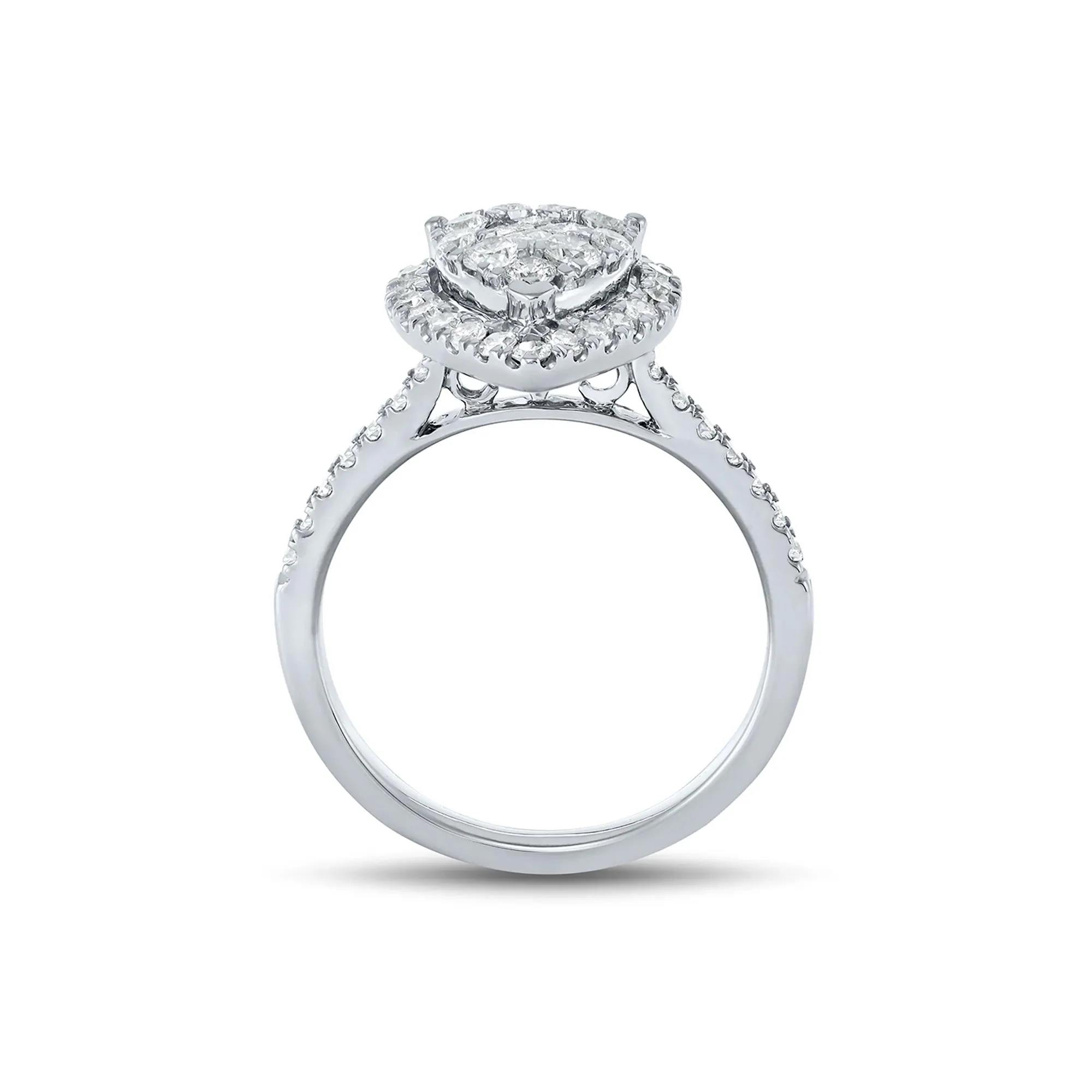 1 CT. Tw. Diamond Engagement Ring 10K White Gold Round Brilliant Cut Size 7.5 - Image 2