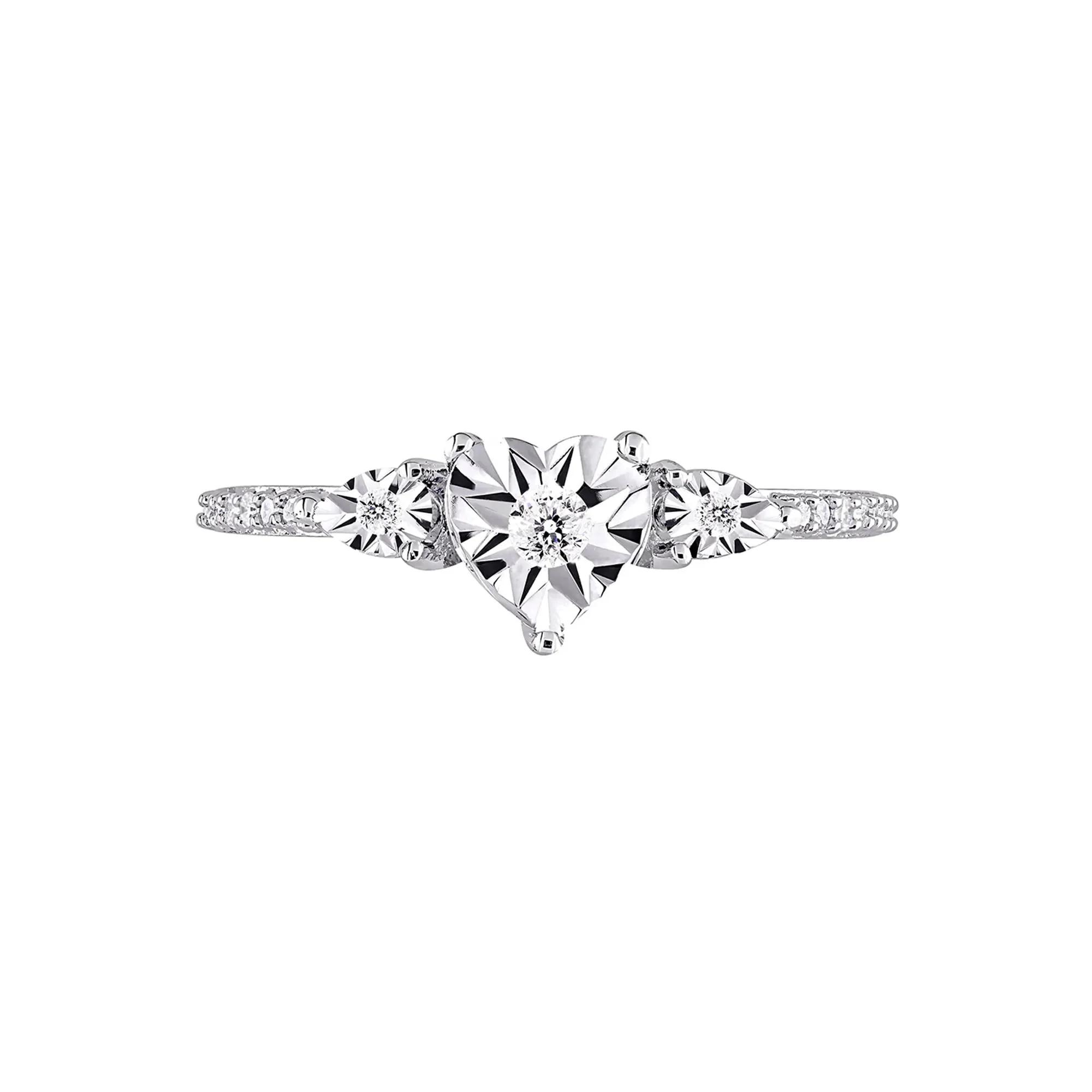 1/7 CT. Tw. Diamond Promise Ring .925 Sterling Silver Round Brilliant Cut White Size 9