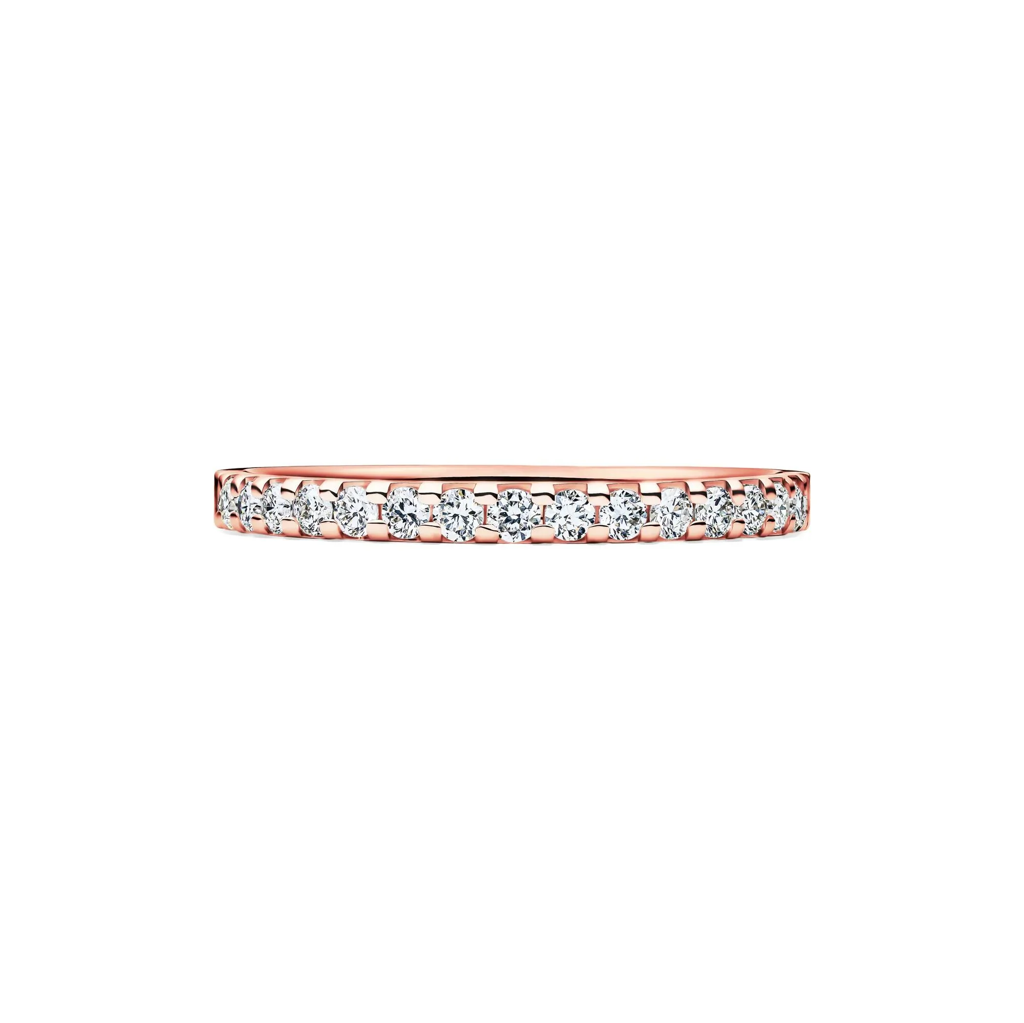 1/4 CT. Tw. Lab Grown Diamond Band Ring 14K Rose Gold Round Brilliant Cut Size 5 2mm
