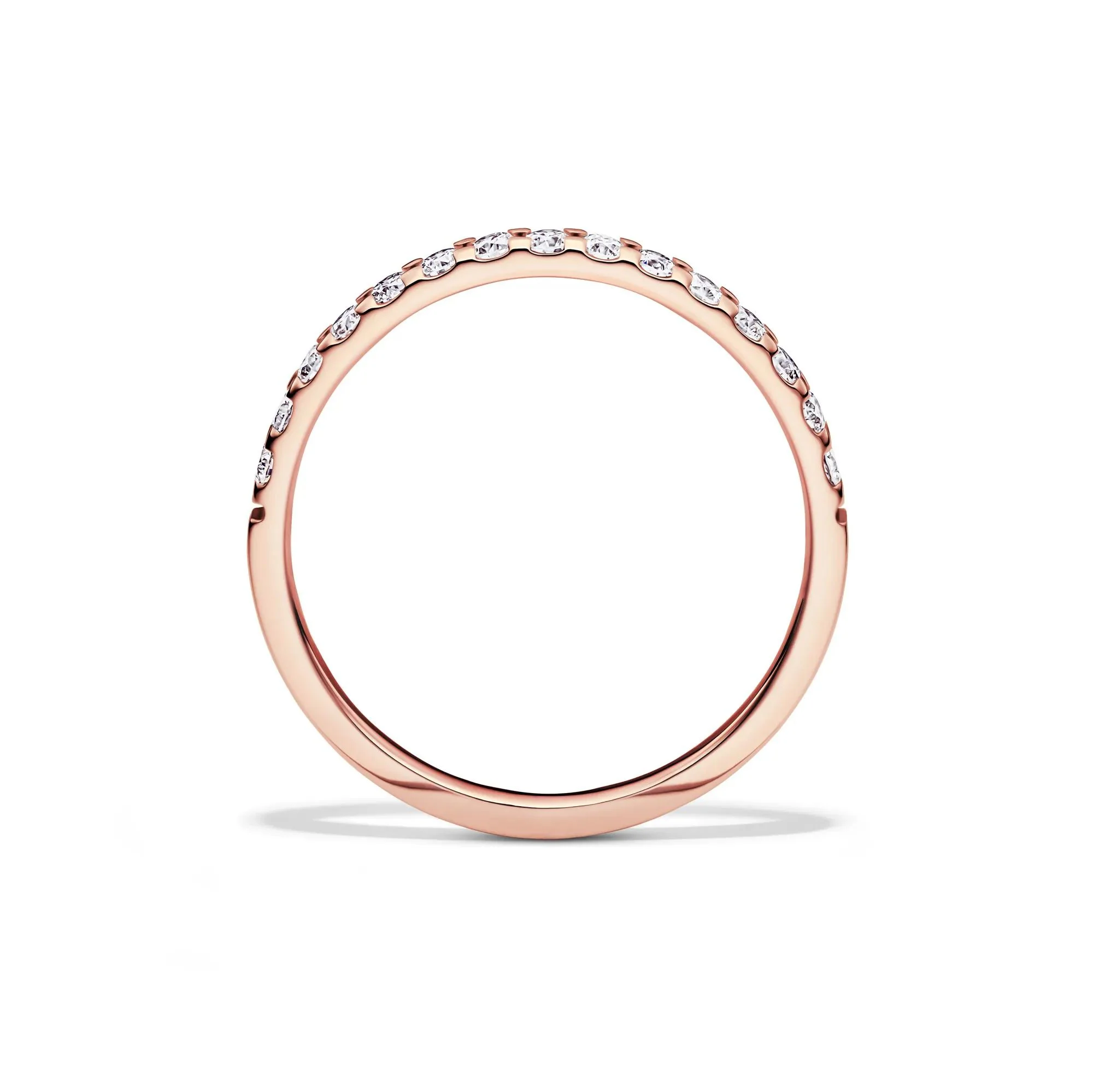 1/4 CT. Tw. Lab Grown Diamond Band Ring 14K Rose Gold Round Brilliant Cut Size 9 2mm - Image 2