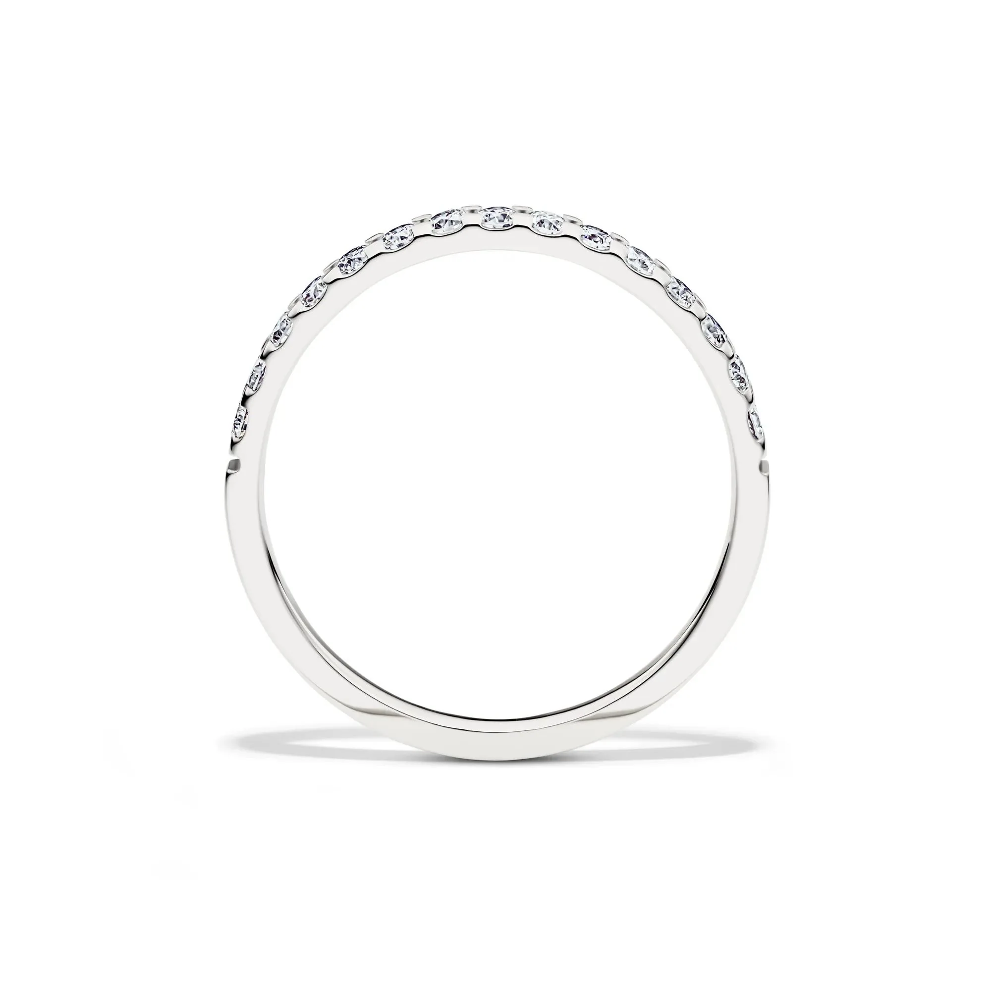 1/4 CT. Tw. Lab Grown Diamond Wedding Band Ring 14K White Gold Round Brilliant Cut Size 8.5 2mm - Image 2