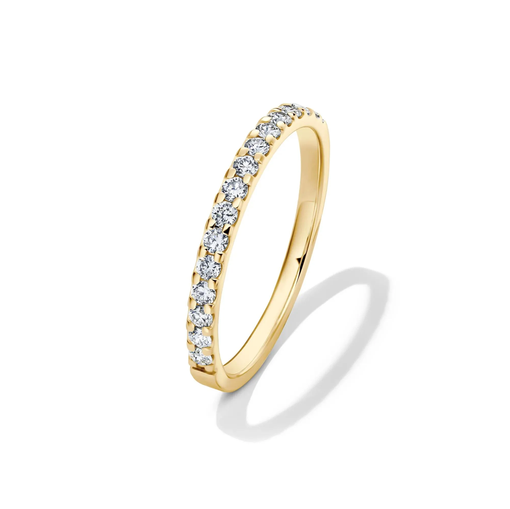 1/4 CT. Tw. Lab Grown Diamond Band Ring 14K Yellow Gold Round Brilliant Cut Size 5 2mm - Image 4