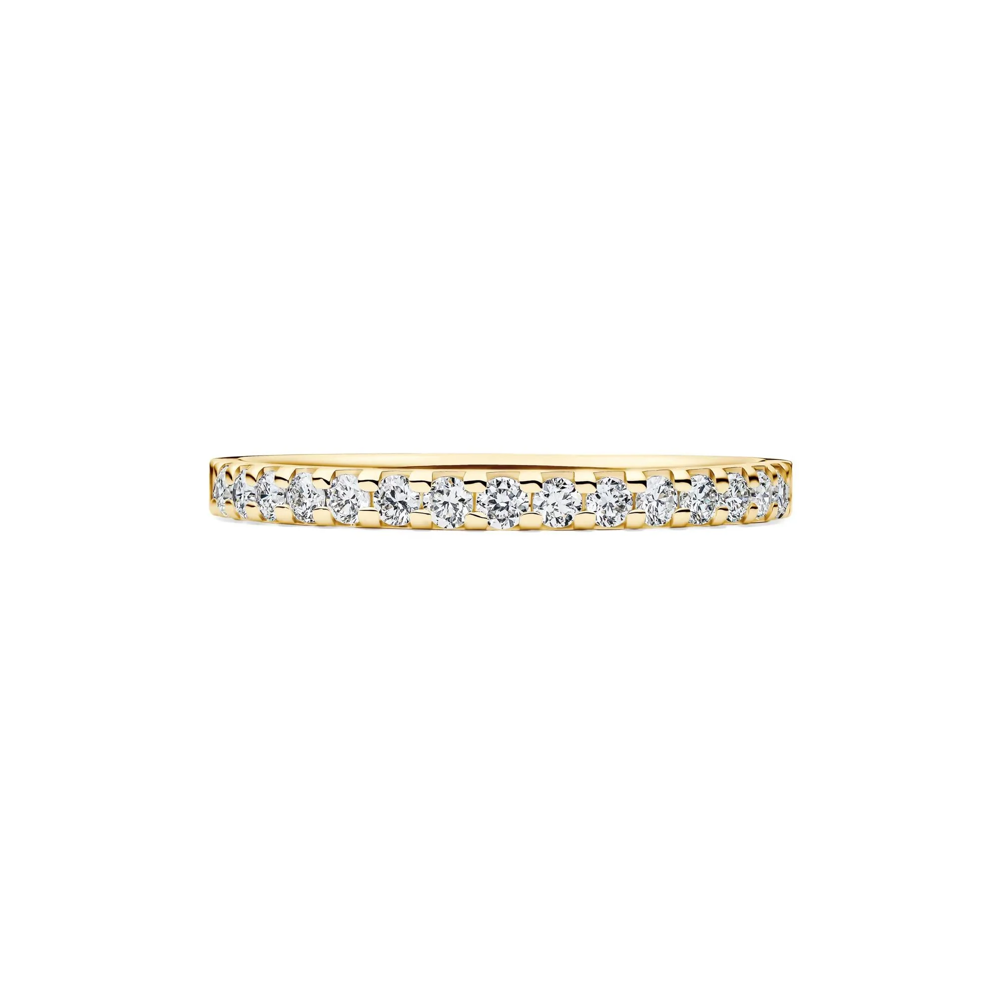 1/4 CT. Tw. Lab Grown Diamond Band Ring 14K Yellow Gold Round Brilliant Cut Size 5.5 2mm