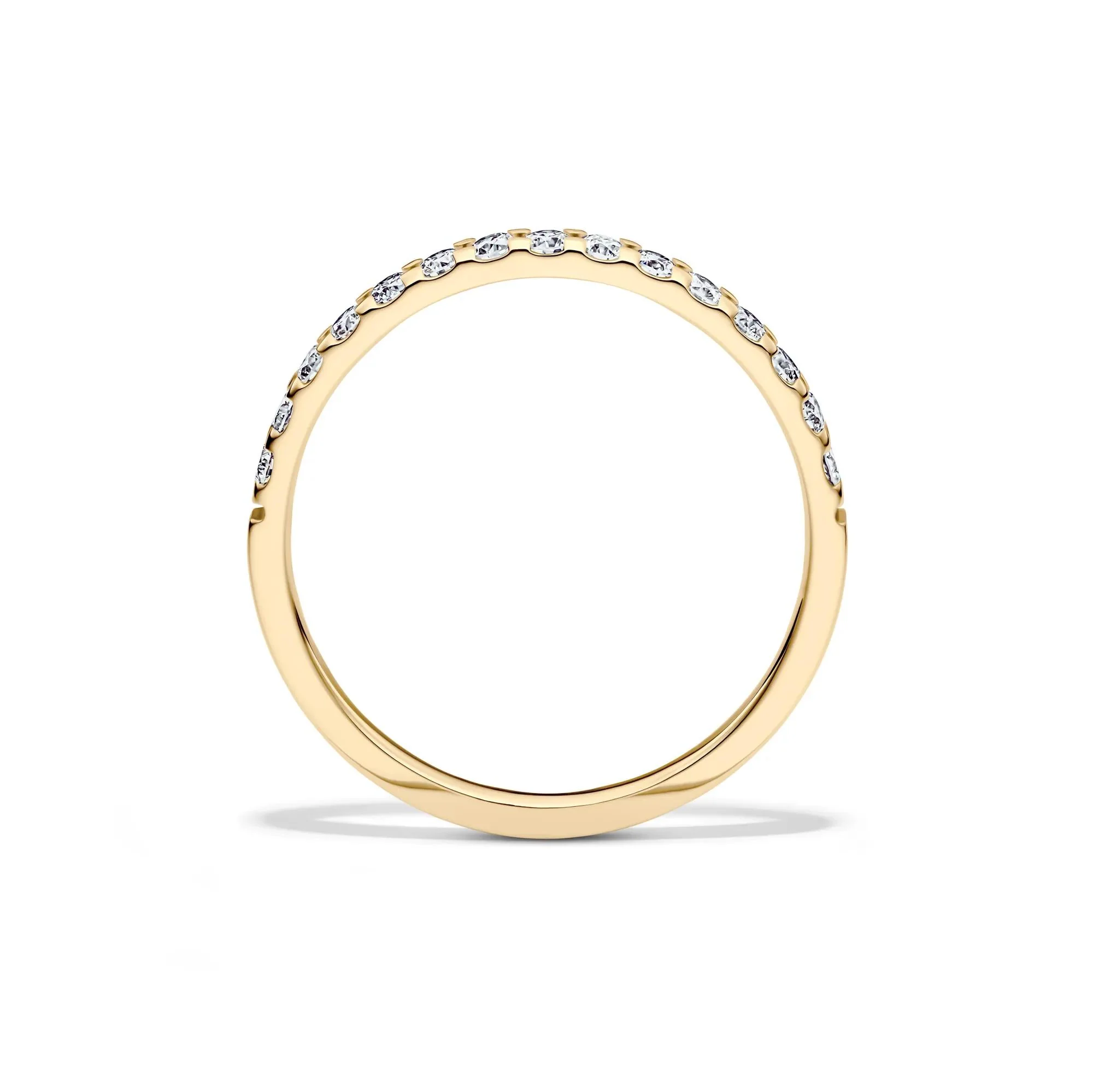 1/4 CT. Tw. Lab Grown Diamond Band Ring 14K Yellow Gold Round Brilliant Cut Size 7 2mm - Image 2