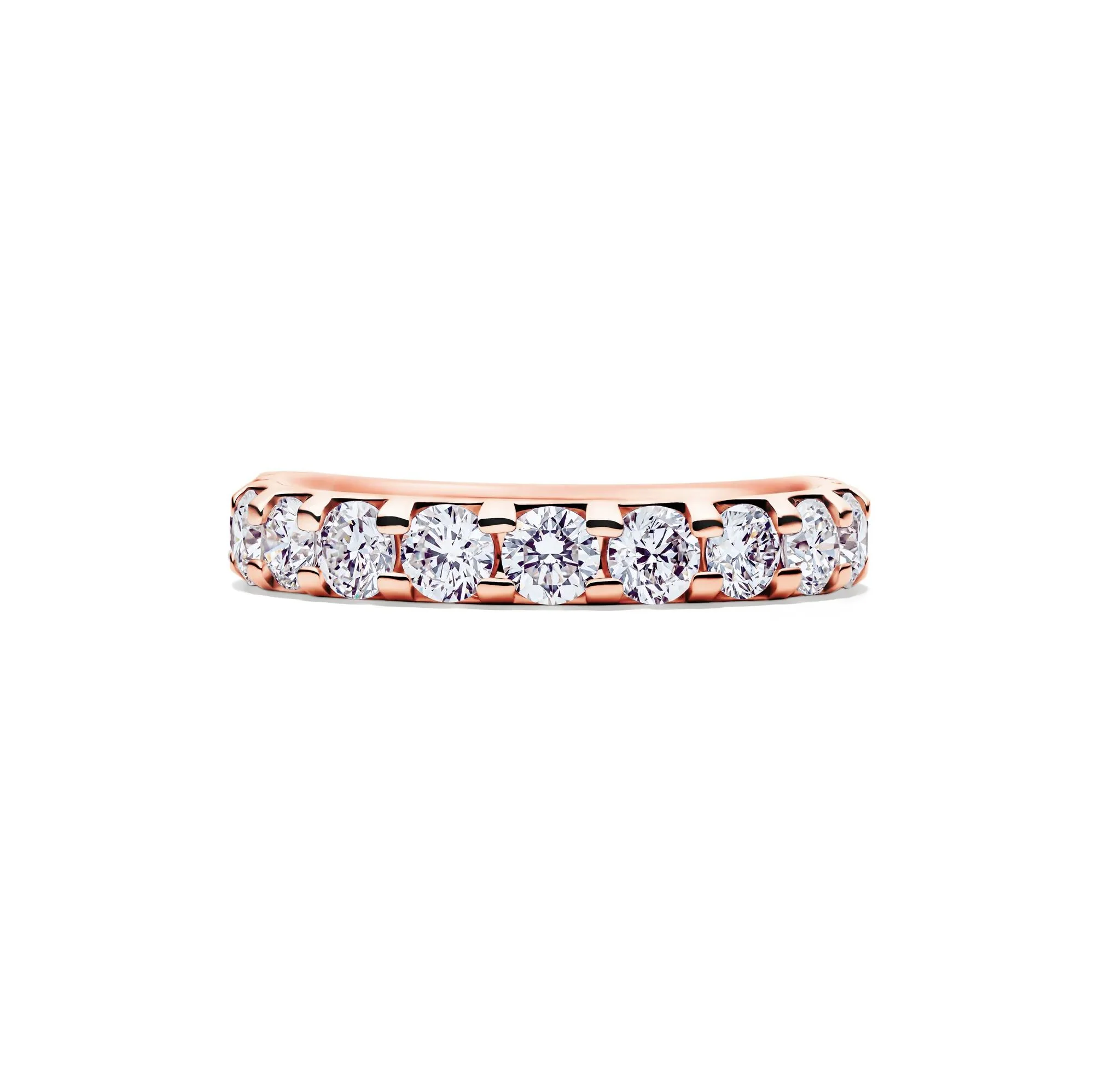 1/2 CT. Tw. Lab Grown Diamond Band Ring 14K Rose Gold Round Brilliant Cut Size 9 2mm
