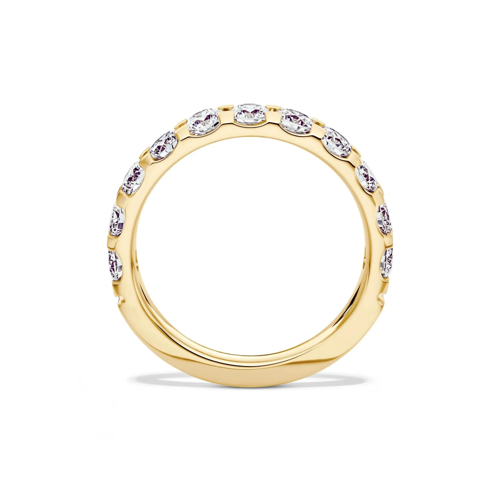 1/2 CT. Tw. Lab Grown Diamond Band Ring 14K Yellow Gold Round Brilliant Cut Size 7 2mm - Image 2