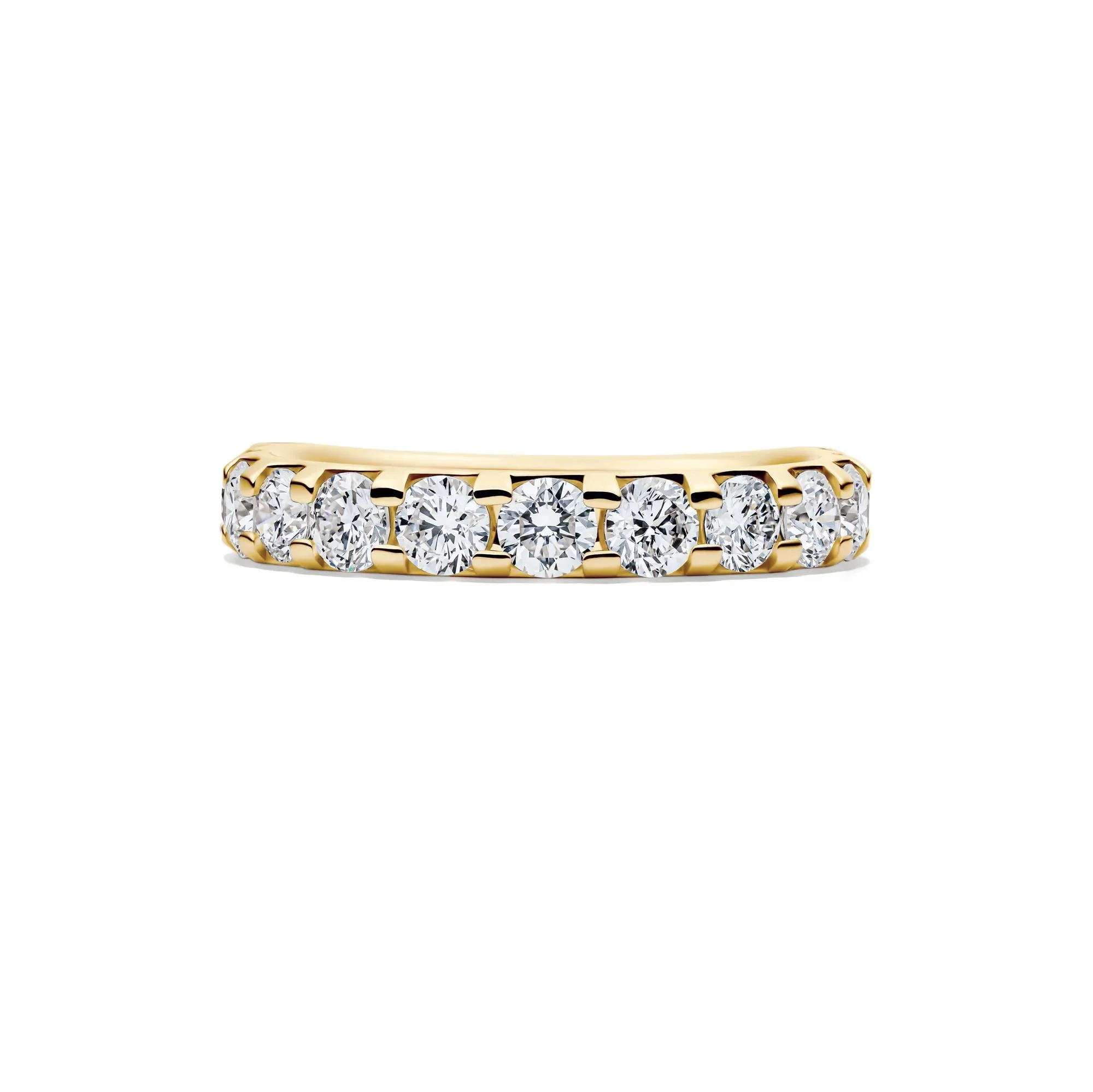 1/2 CT. Tw. Lab Grown Diamond Band Ring 14K Yellow Gold Round Brilliant Cut Size 8.5 2mm