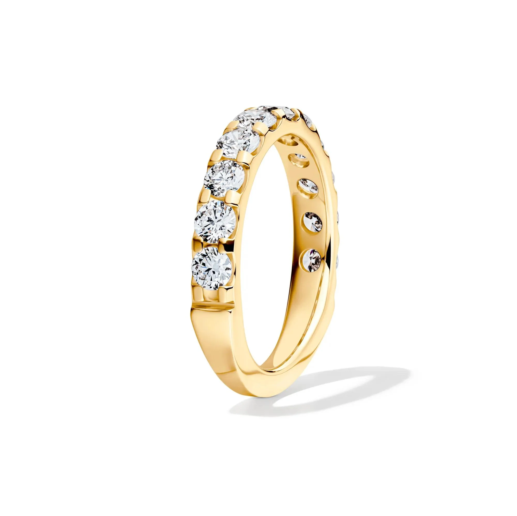 1/2 CT. Tw. Lab Grown Diamond Band Ring 14K Yellow Gold Round Brilliant Cut Size 9 2mm - Image 3